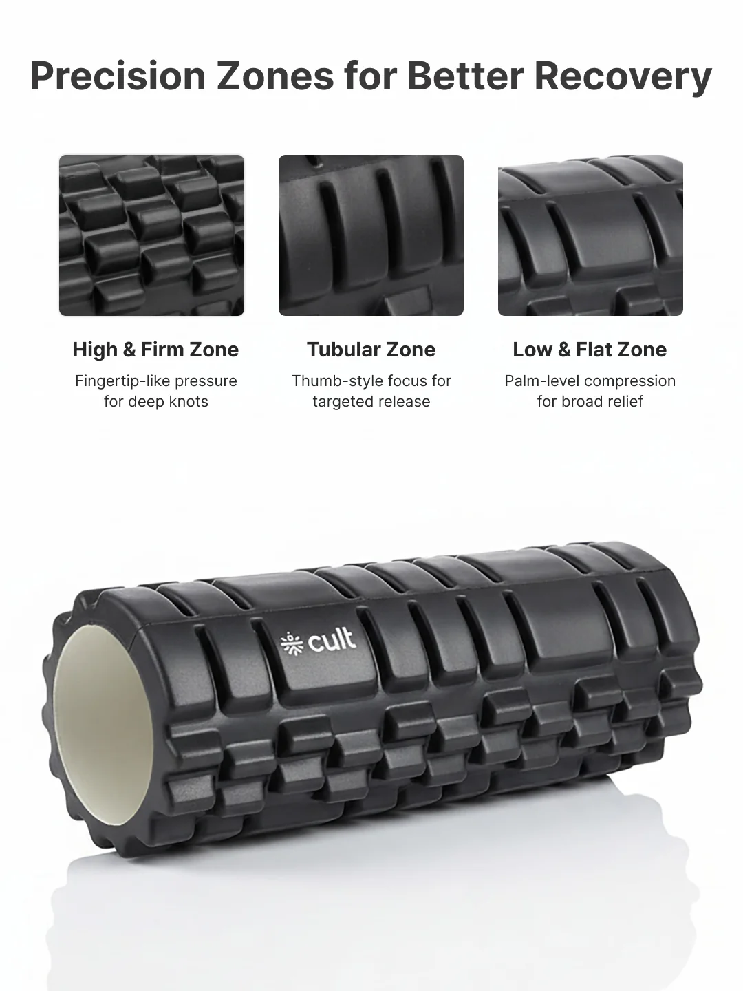 cult Foam Roller Black - Muscle Recovery & Deep Tissue Massage - Image 5