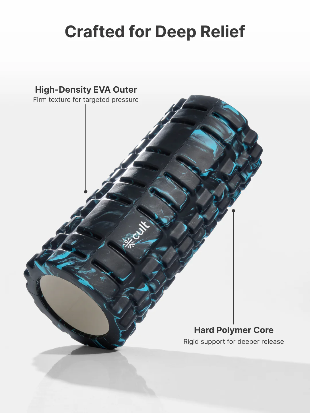 cult Foam Roller Marble Blue  - Muscle Recovery & Deep Tissue Massage - Image 4