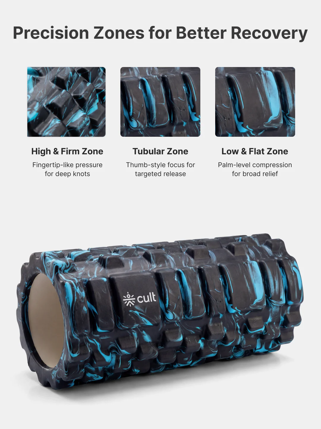 cult Foam Roller Marble Blue  - Muscle Recovery & Deep Tissue Massage - Image 5