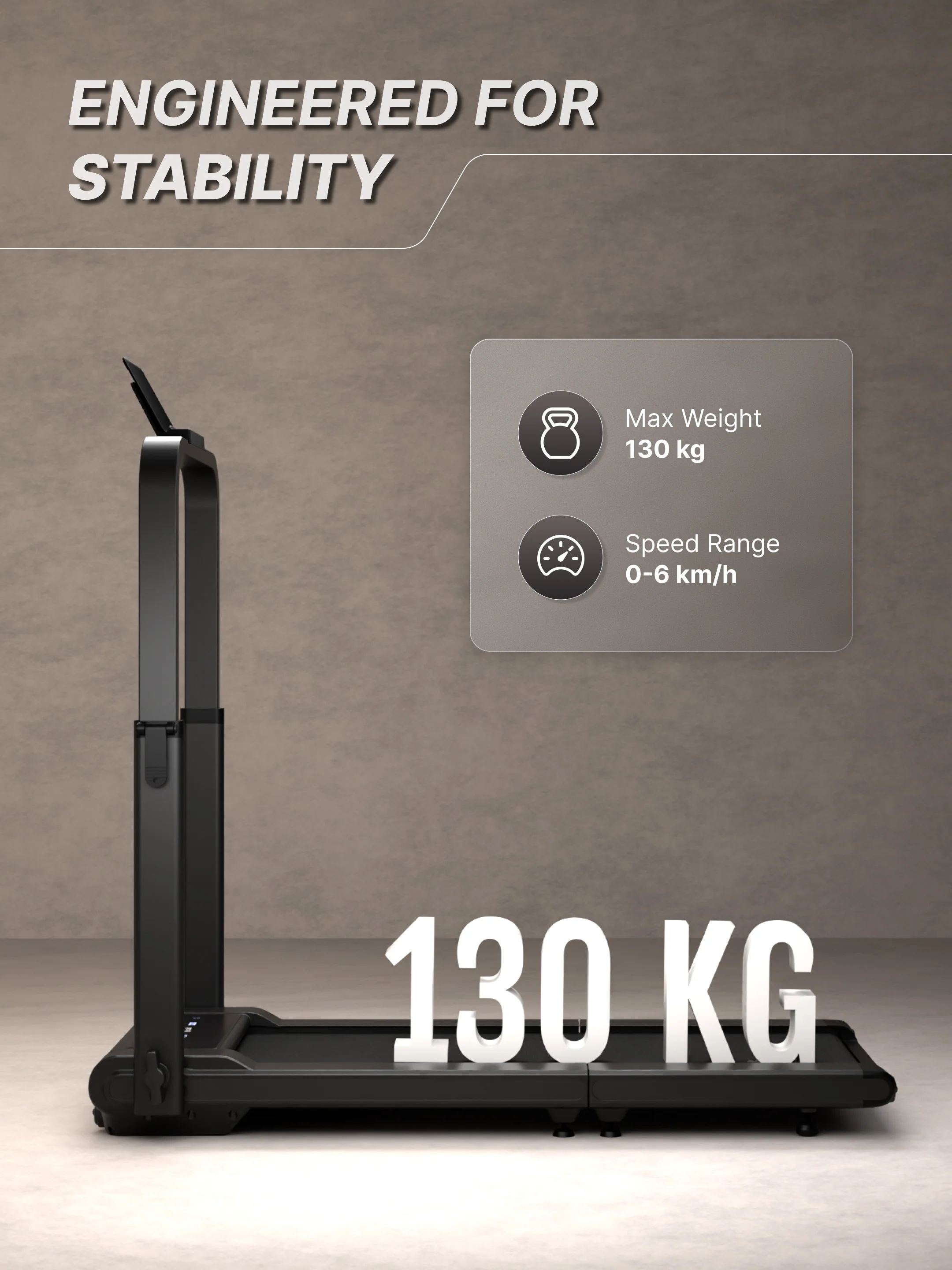 Cult Fold Plus Center-Folding Walking Pad with 5HP Motor with Easy Remote Control | Max User 130kg | Top Speed 6kmph | Running Deck 39.3 x 15.7 inches | Space Saving & Perfect for Home use Treadmill (with 6 Months Extended Warranty) - Image 4