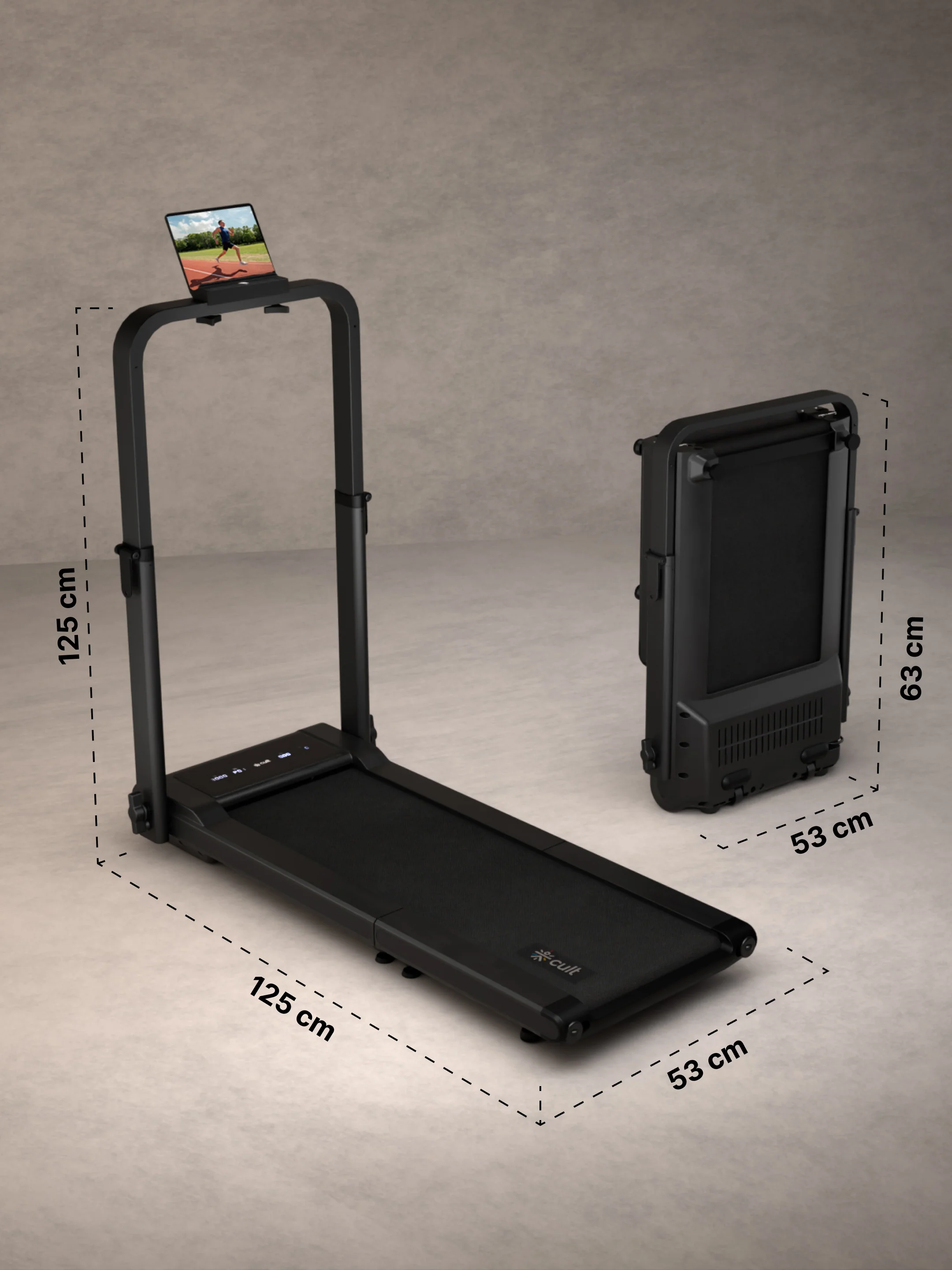 Cult Fold Plus Center-Folding Walking Pad with 5HP Motor with Easy Remote Control | Max User 130kg | Top Speed 6kmph | Running Deck 39.3 x 15.7 inches | Space Saving & Perfect for Home use Treadmill (with 6 Months Extended Warranty) - Image 9