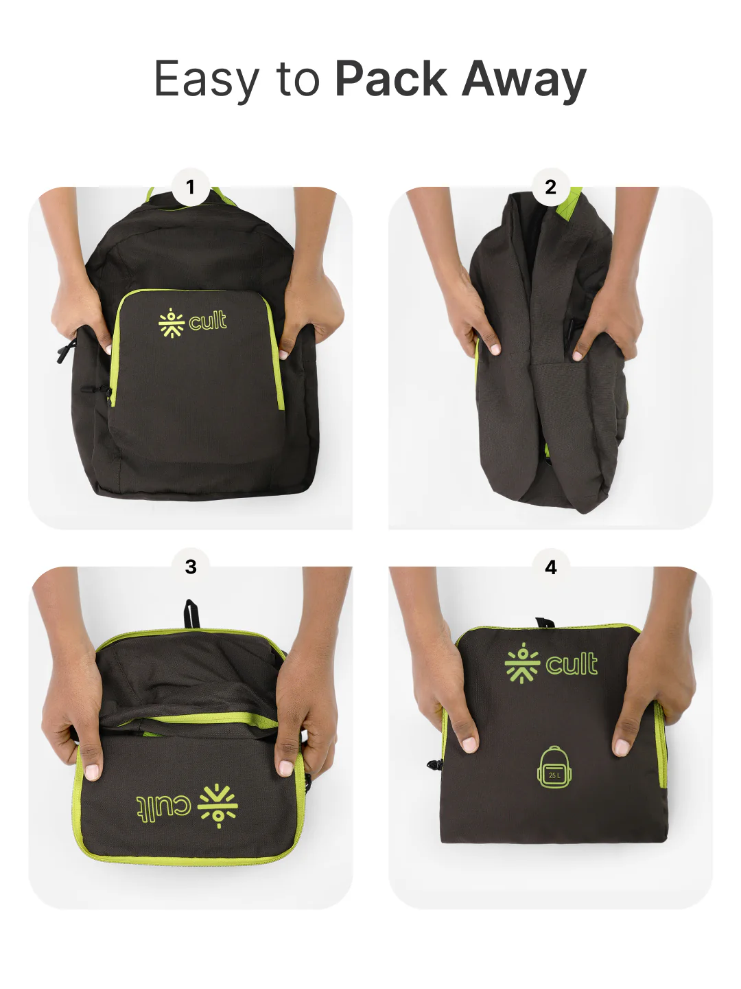 cult Foldable Backpack  25L Olive - Image 6