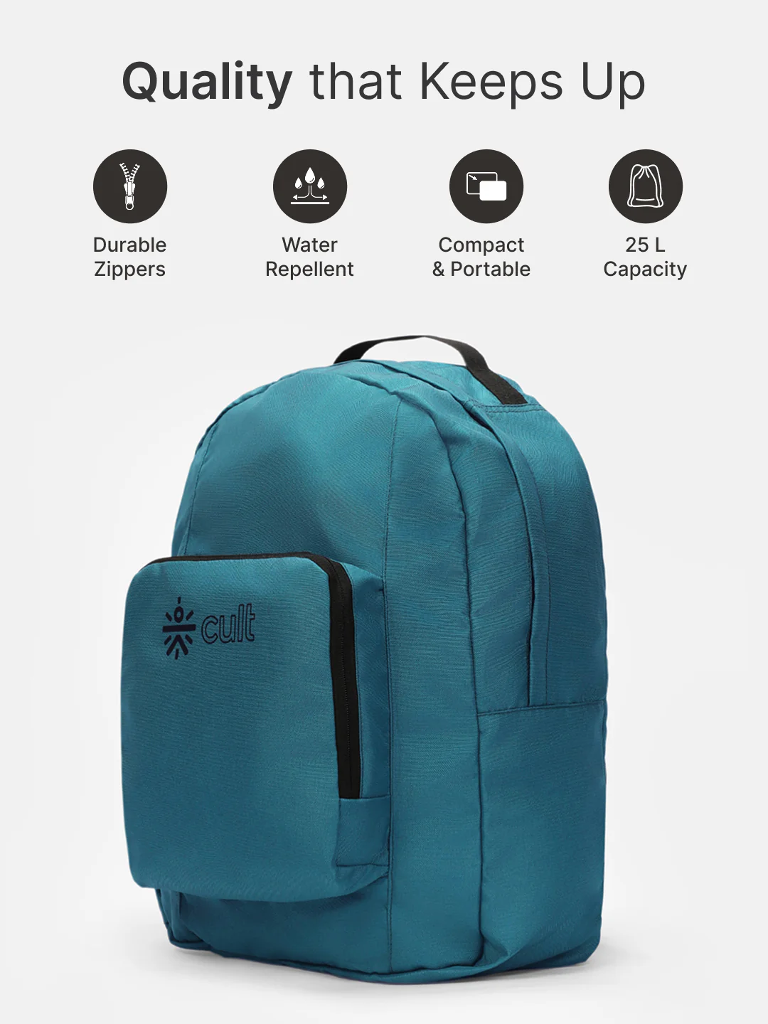 cult Foldable Backpack  25L Teal - Image 3