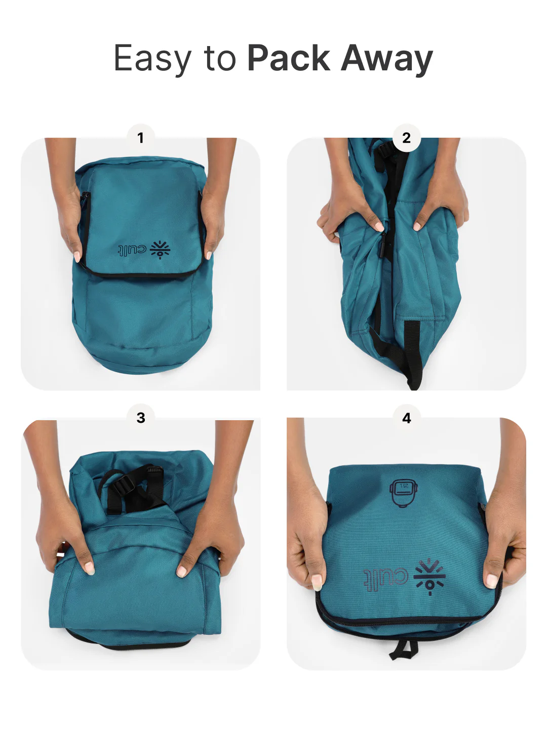 cult Foldable Backpack  25L Teal - Image 6