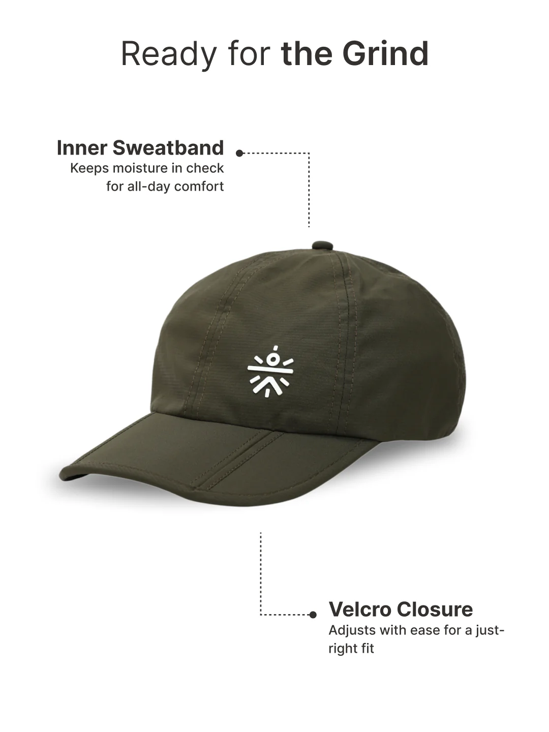 cult Foldable Cap Unisex with Adjustable Strap Olive - Image 4
