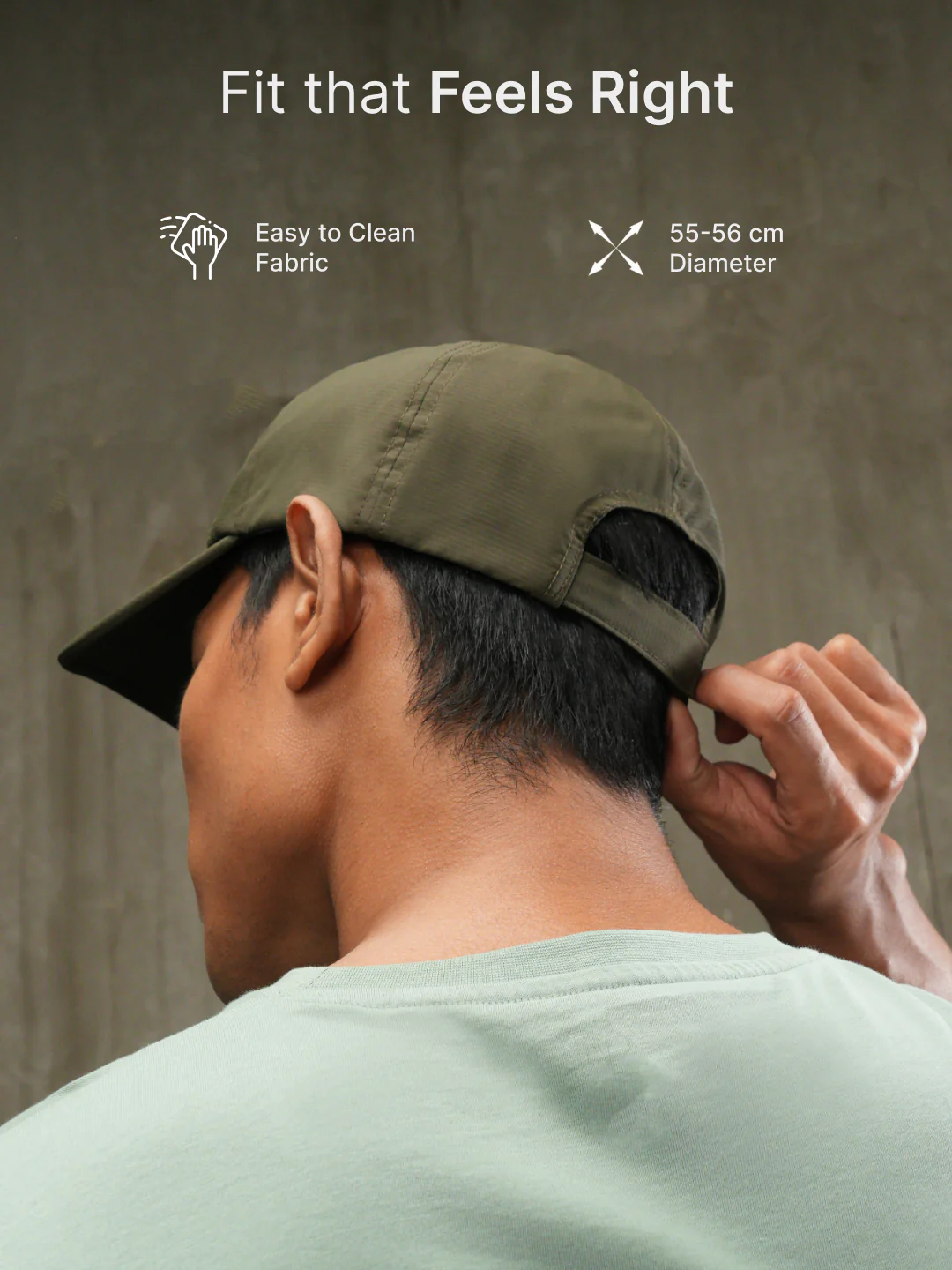 cult Foldable Cap Unisex with Adjustable Strap Olive - Image 6