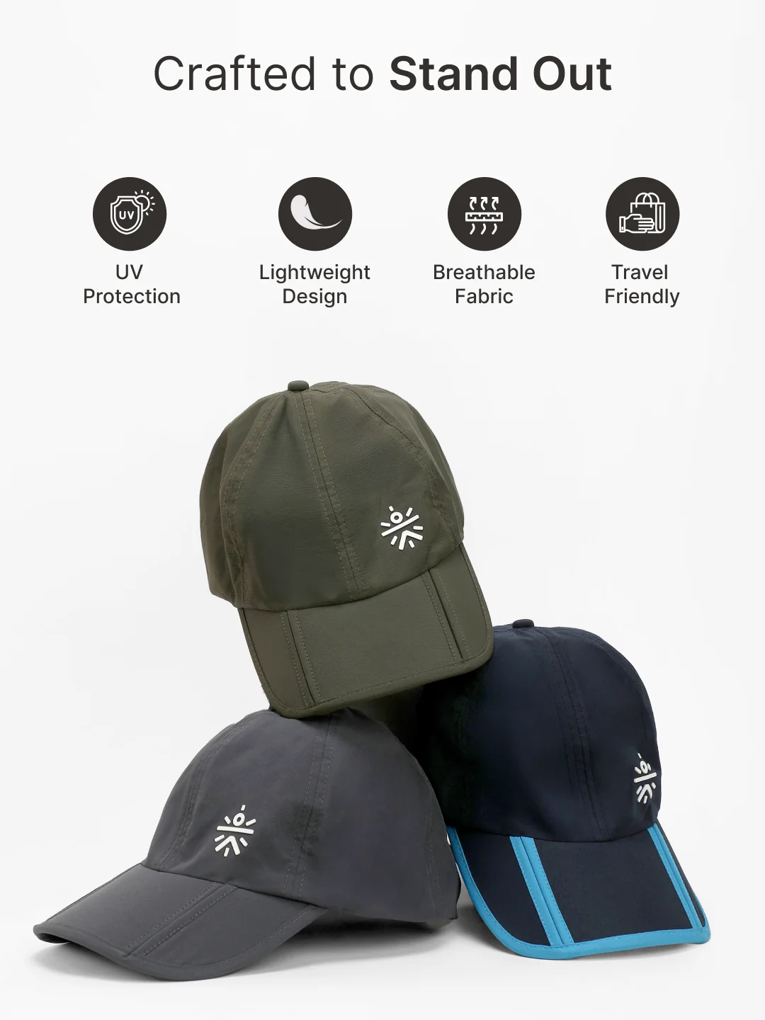 cult Foldable Cap Unisex with Adjustable Strap Blue - Image 3