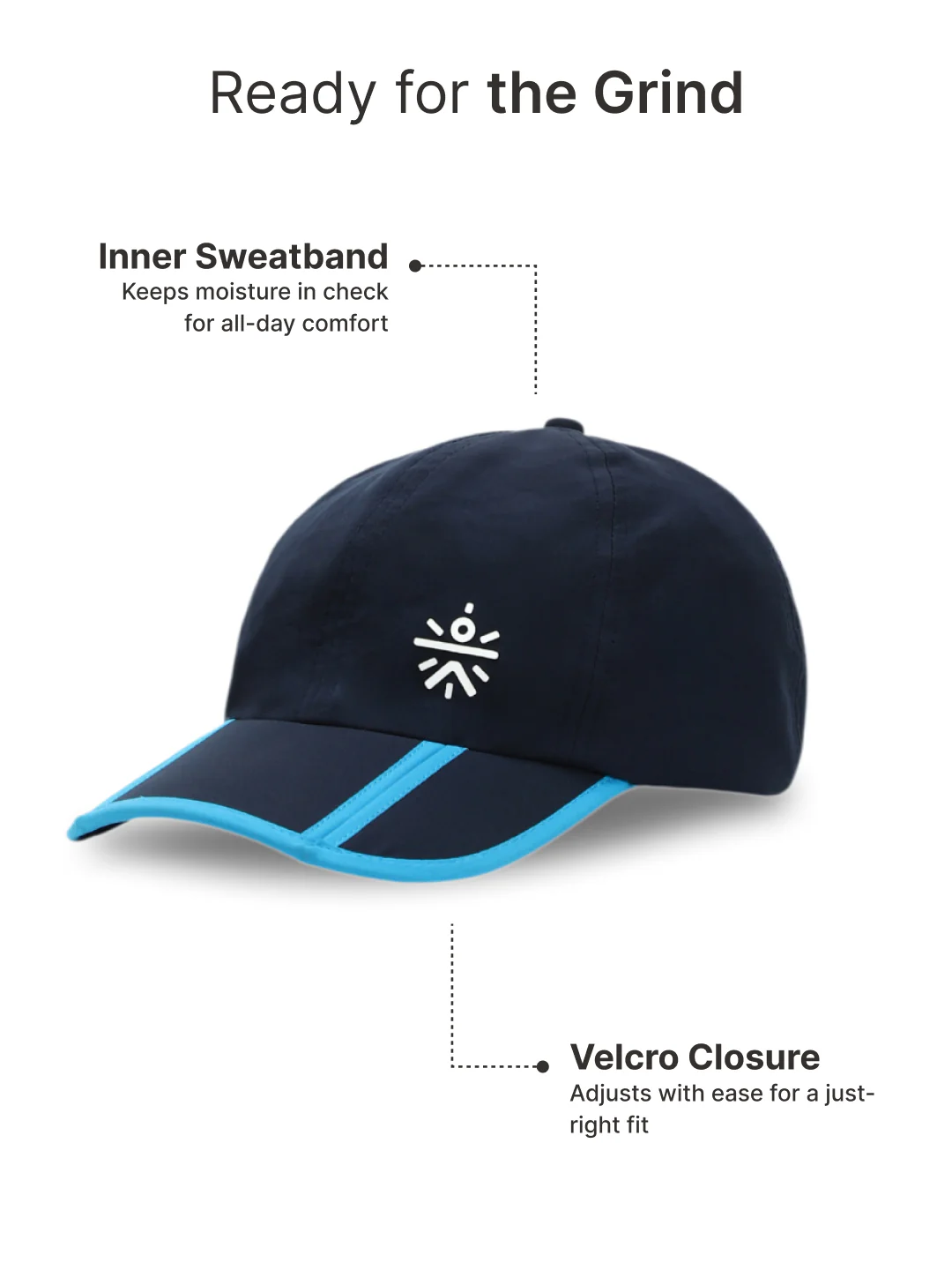 cult Foldable Cap Unisex with Adjustable Strap Blue - Image 4
