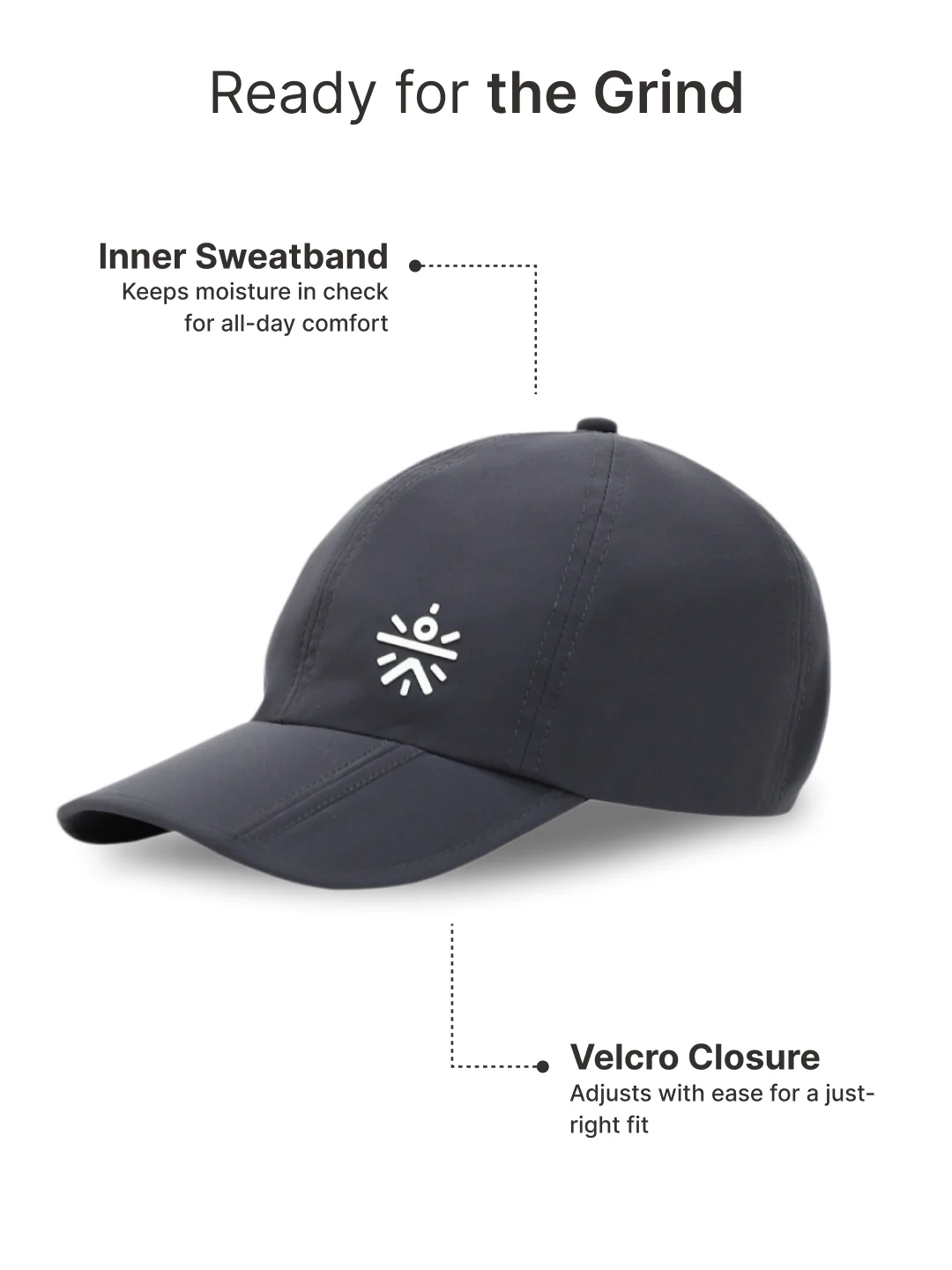 cult Foldable Cap Unisex with Adjustable Strap Grey - Image 4