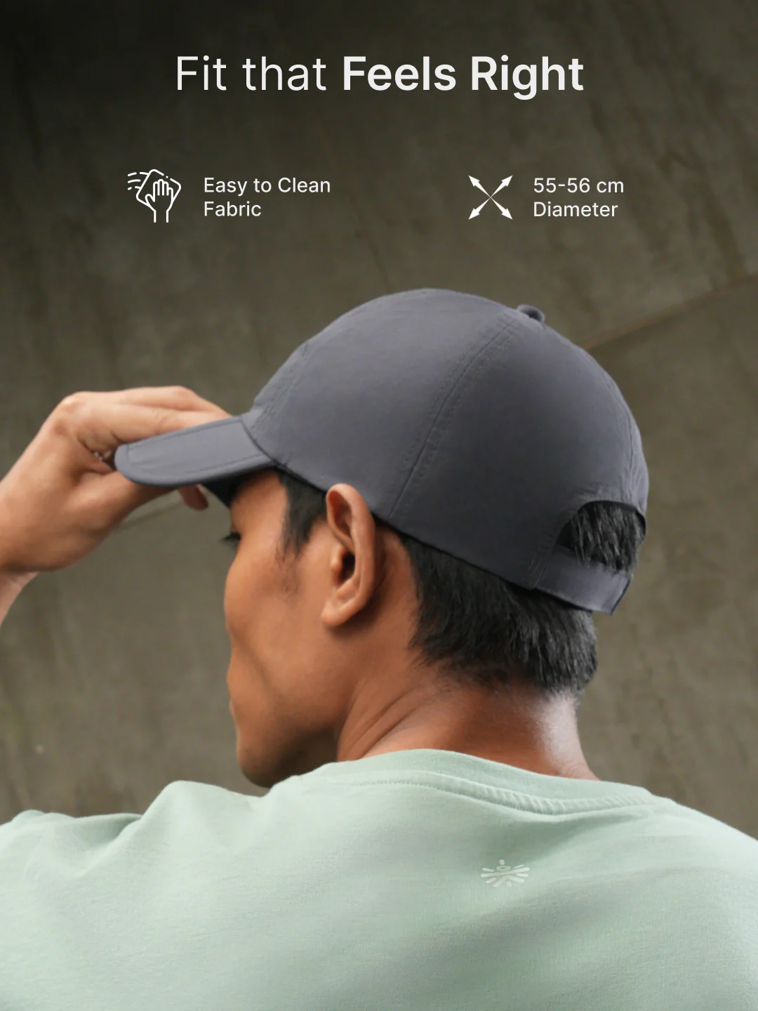 cult Foldable Cap Unisex with Adjustable Strap Grey - Image 6