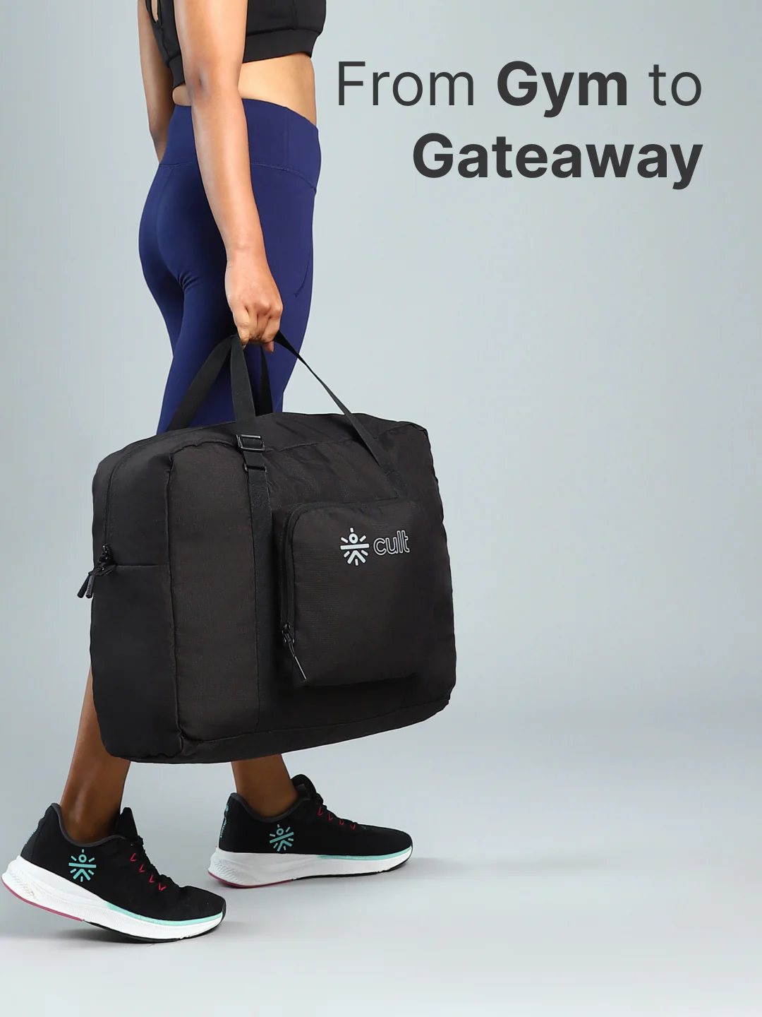 cult Foldable Duffle Bag  30L Black - Image 2