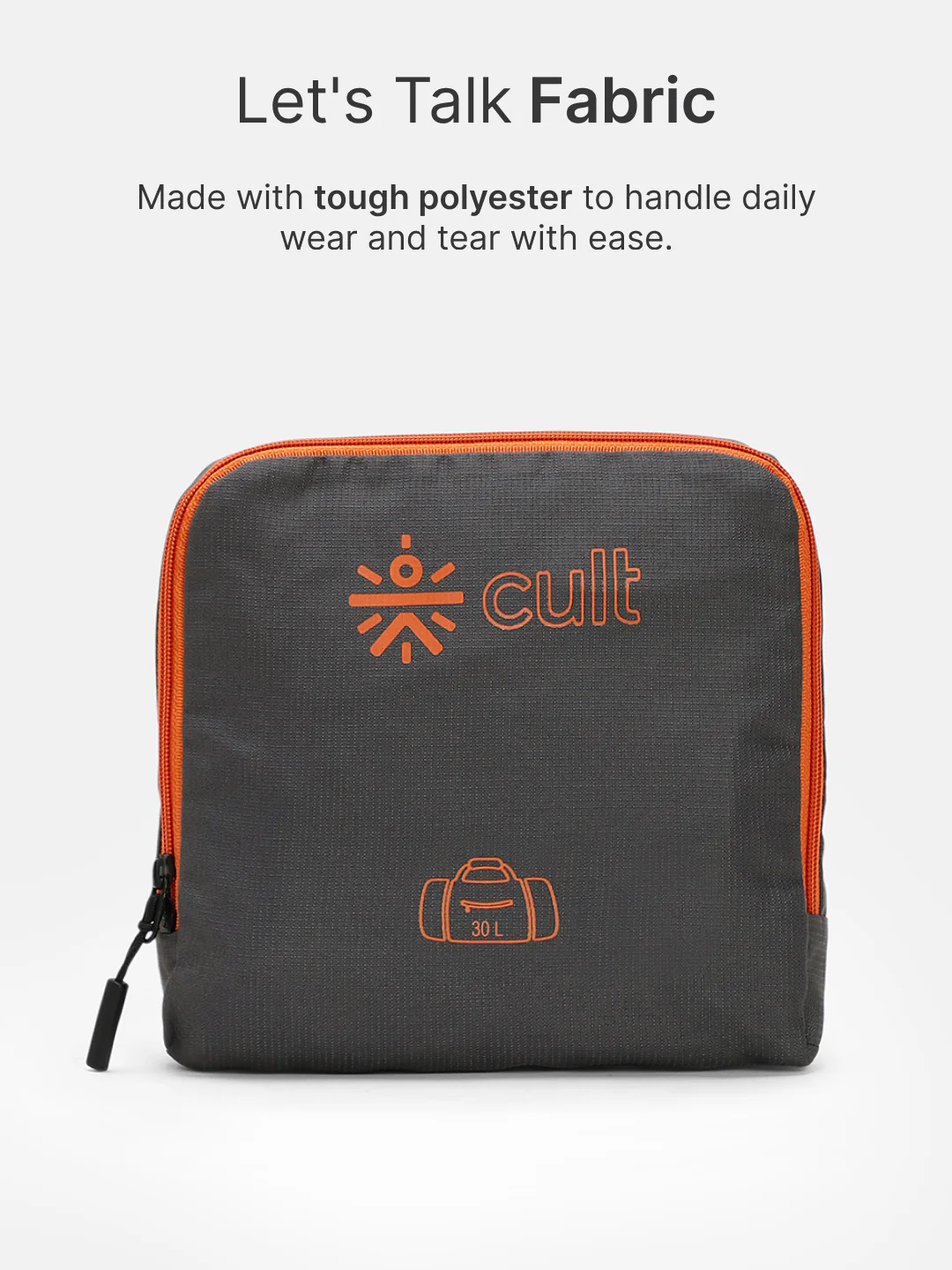 cult Foldable Duffle Bag  30L Grey - Image 5