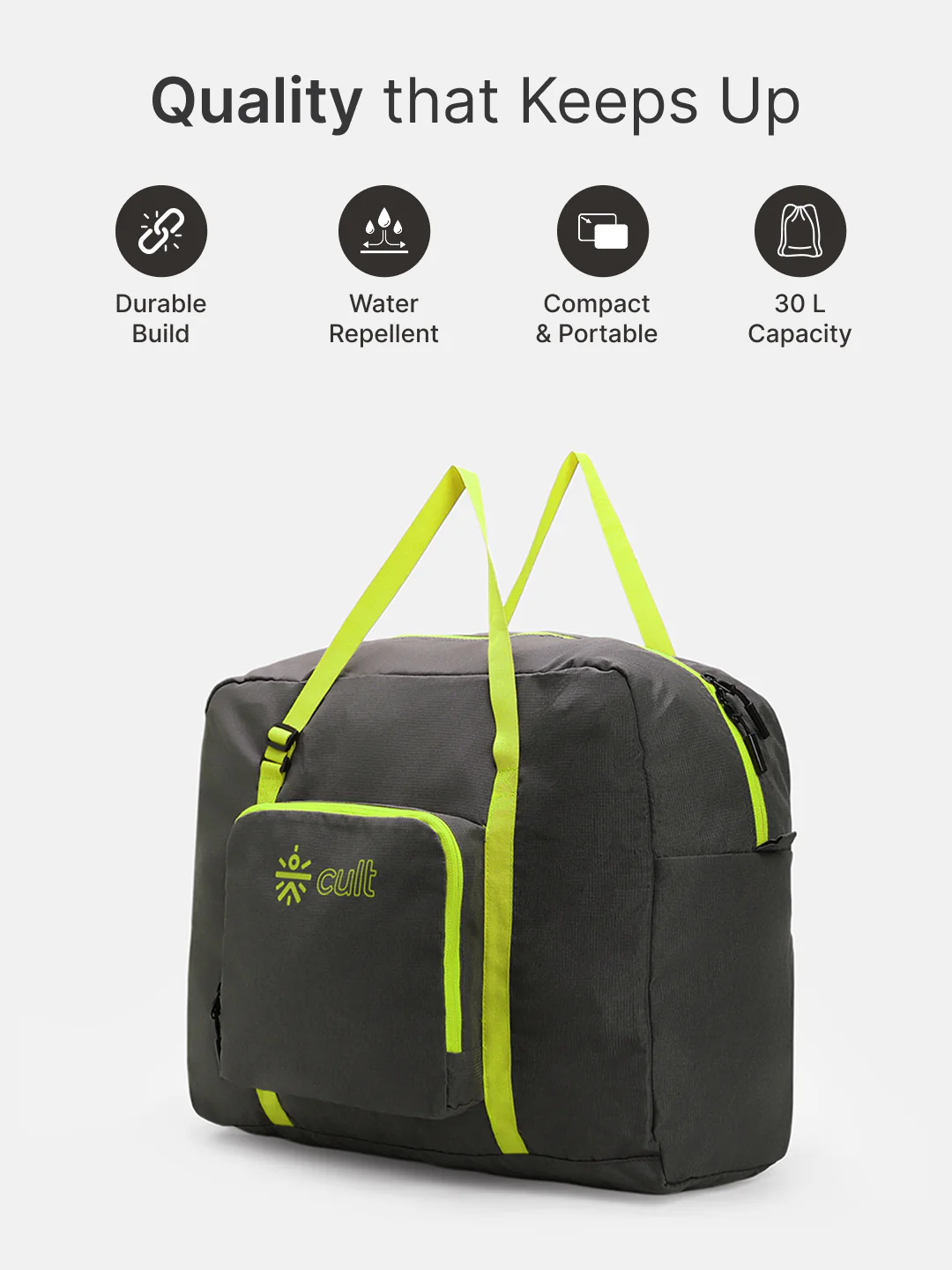 cult Foldable Duffle Bag  30L Olive - Image 3