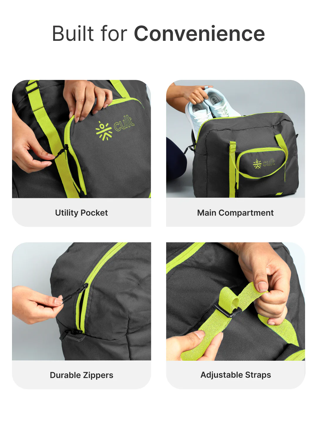 cult Foldable Duffle Bag  30L Olive - Image 4