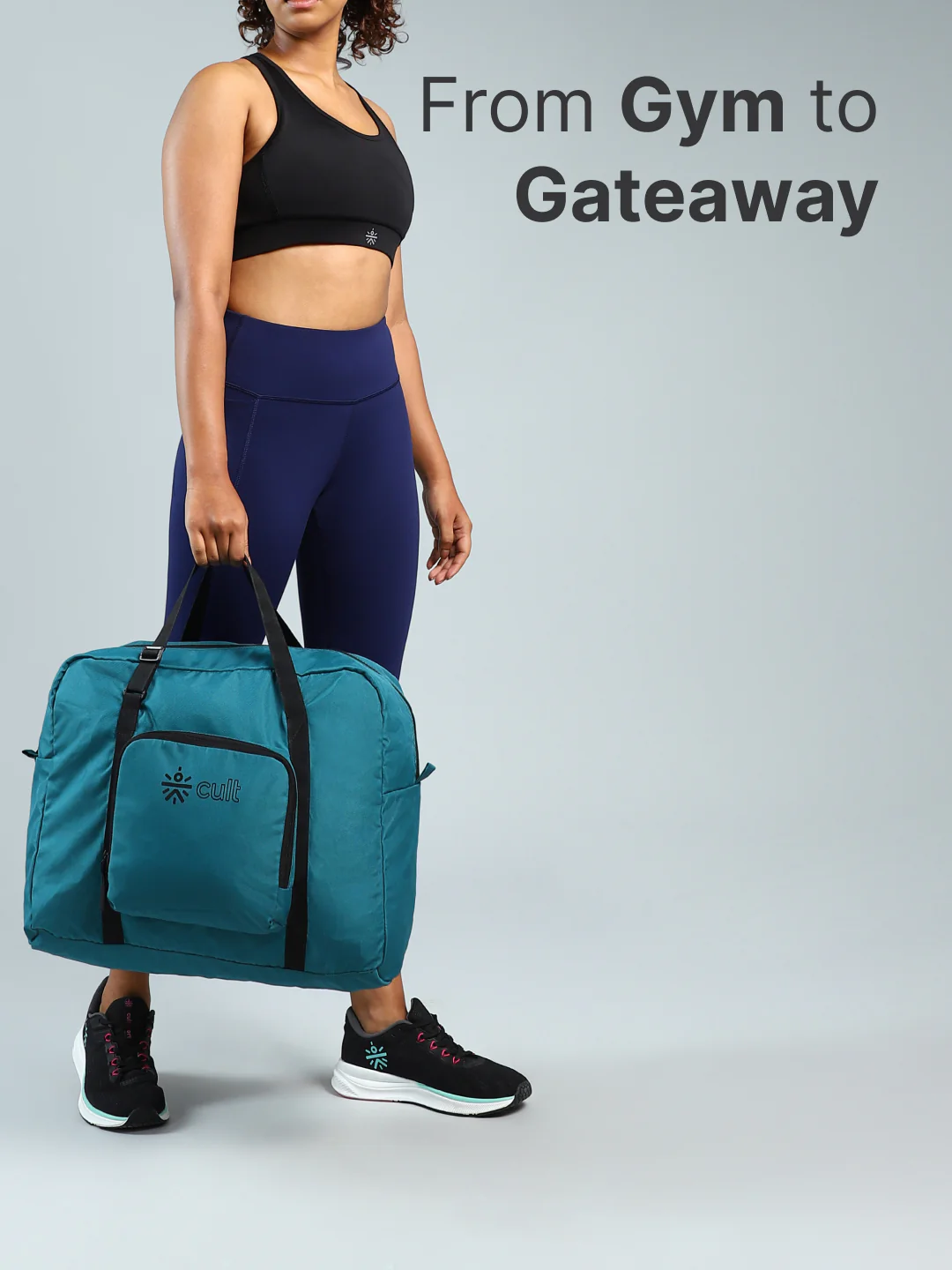 cult Foldable Duffle Bag  30L Teal - Image 2