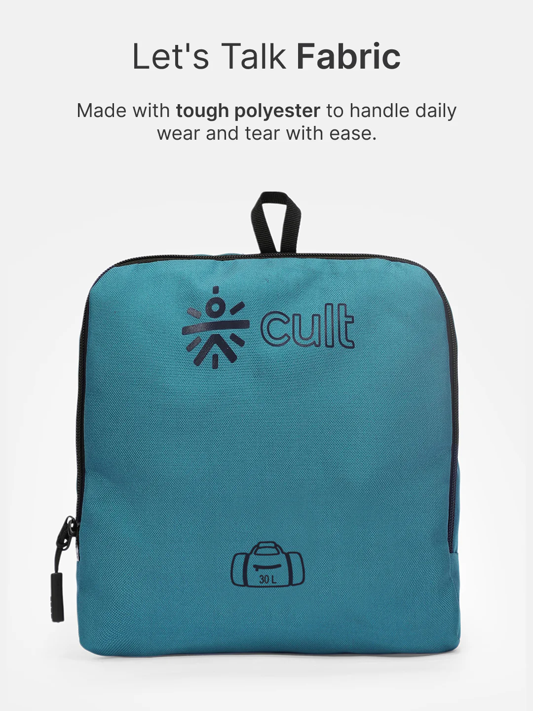 cult Foldable Duffle Bag  30L Teal - Image 5
