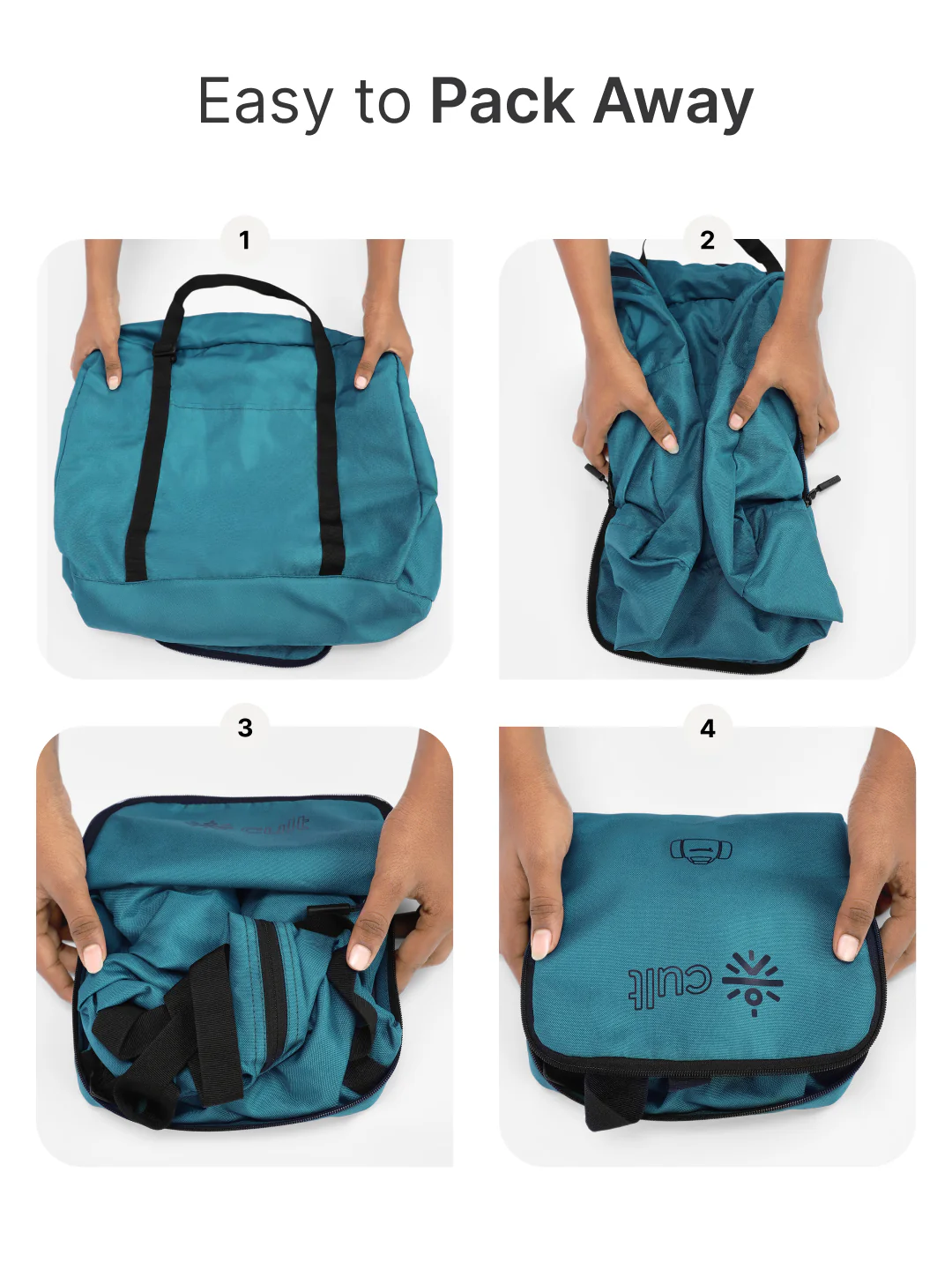 cult Foldable Duffle Bag  30L Teal - Image 6