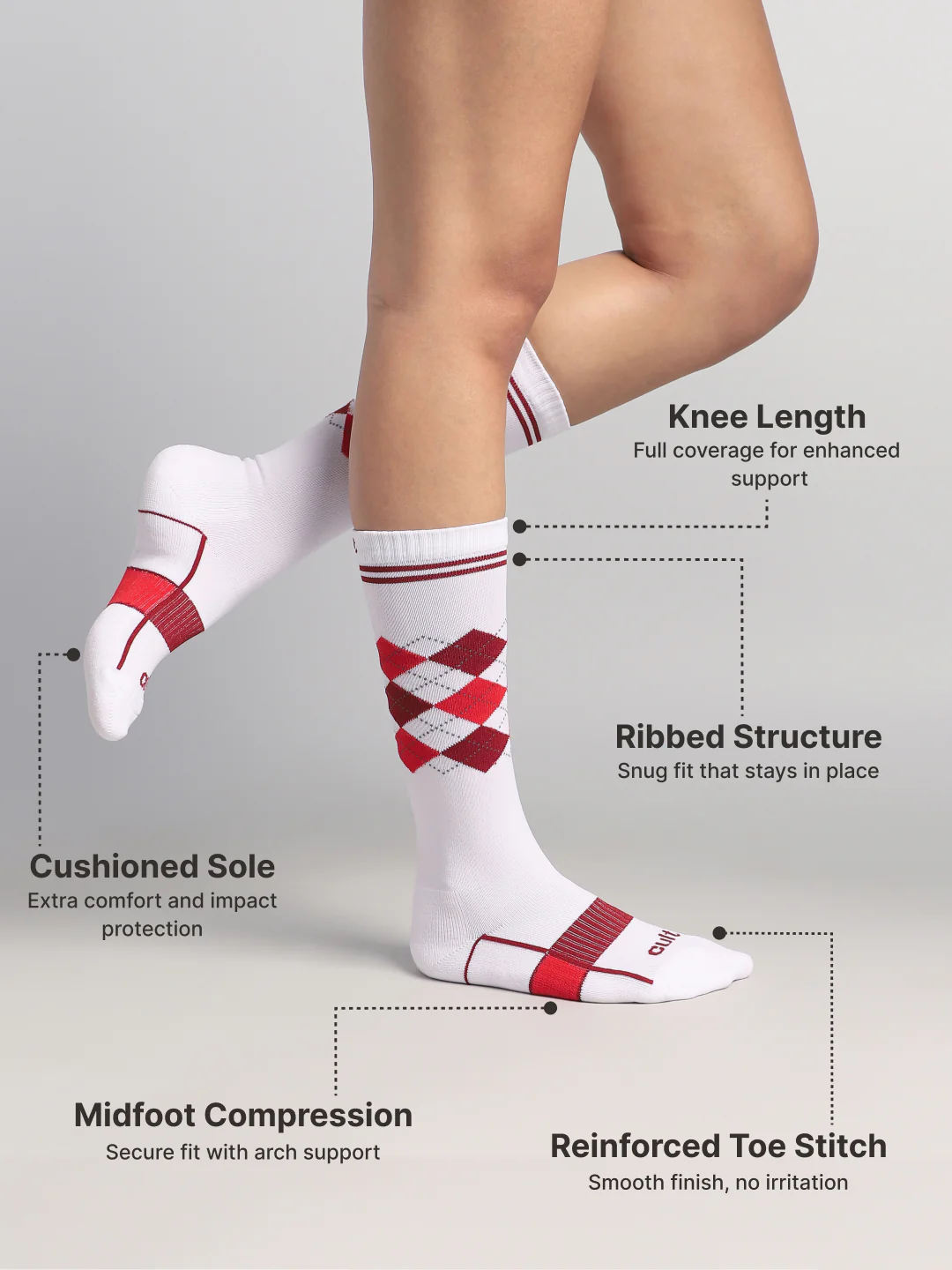 Cult Football/Soccer Patterned Men's Terry Cotton Socks Pack of 2-White & Maroon - Image 5