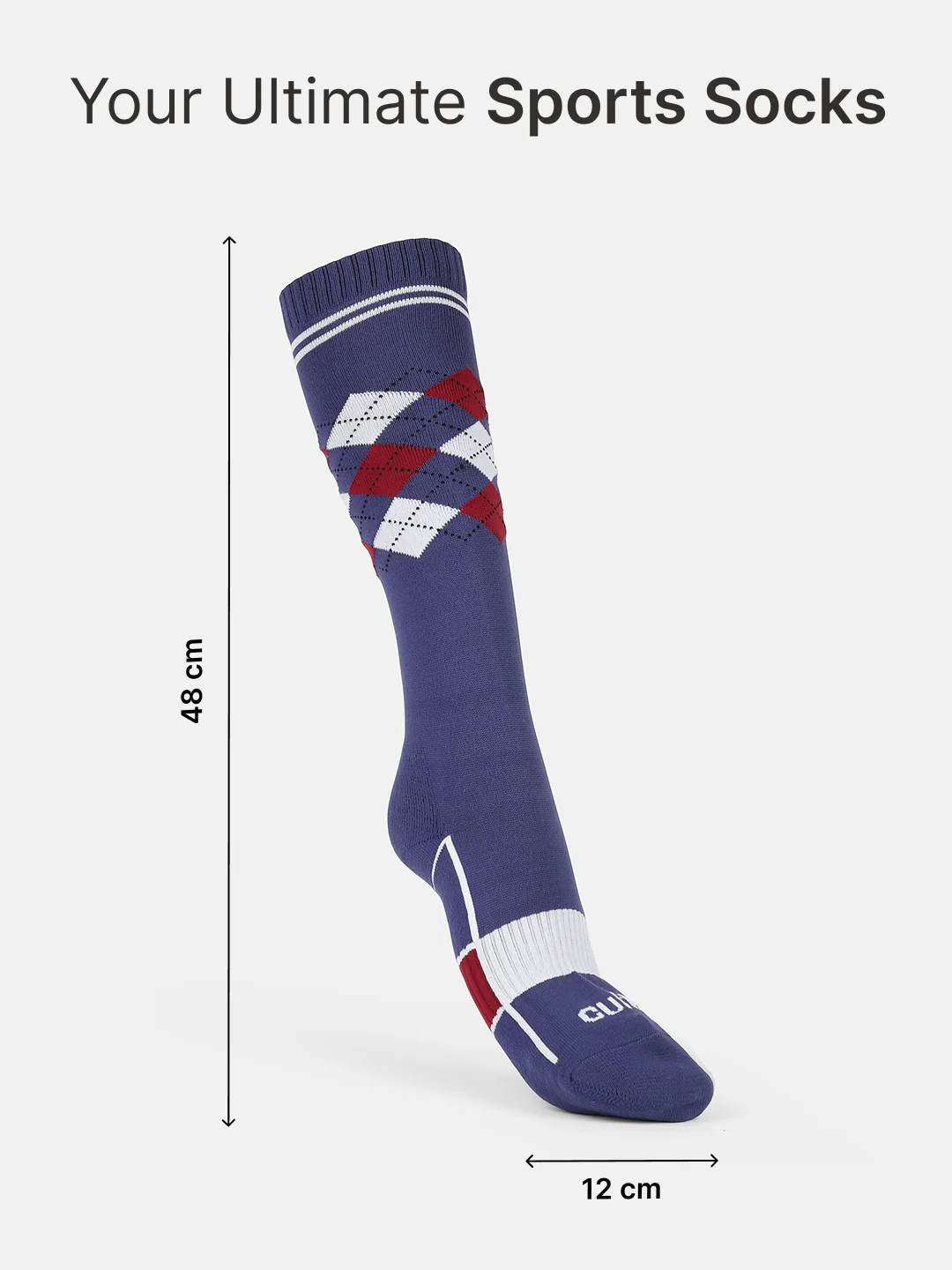 Football/Soccer Pack of 2 White & Blue Patterned Men's Terry Cotton Socks - Image 6