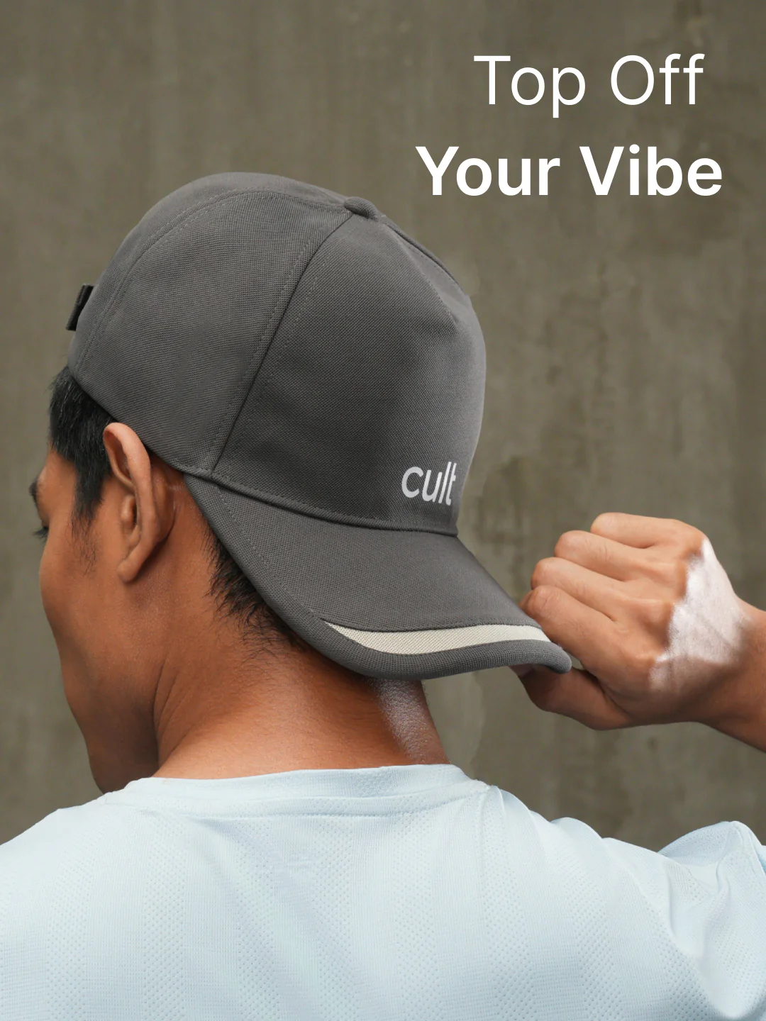 cult Front Pop Cap Charcoal with Grey- Unisex Adjustable Cap for Men & Women - Image 2
