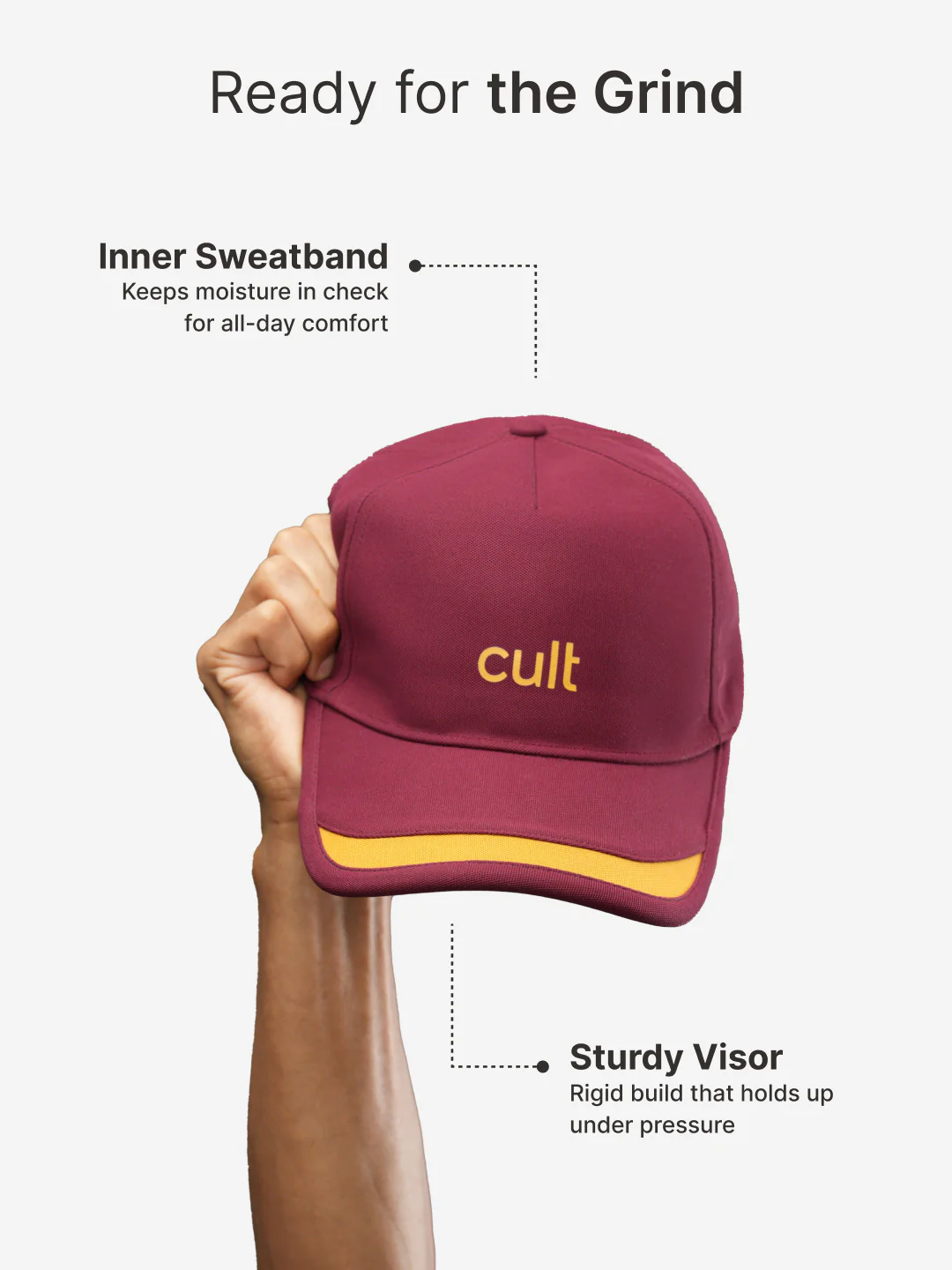 cult Front Pop Cap Red and Yellow- Unisex Adjustable Cap for Men & Women - Image 5