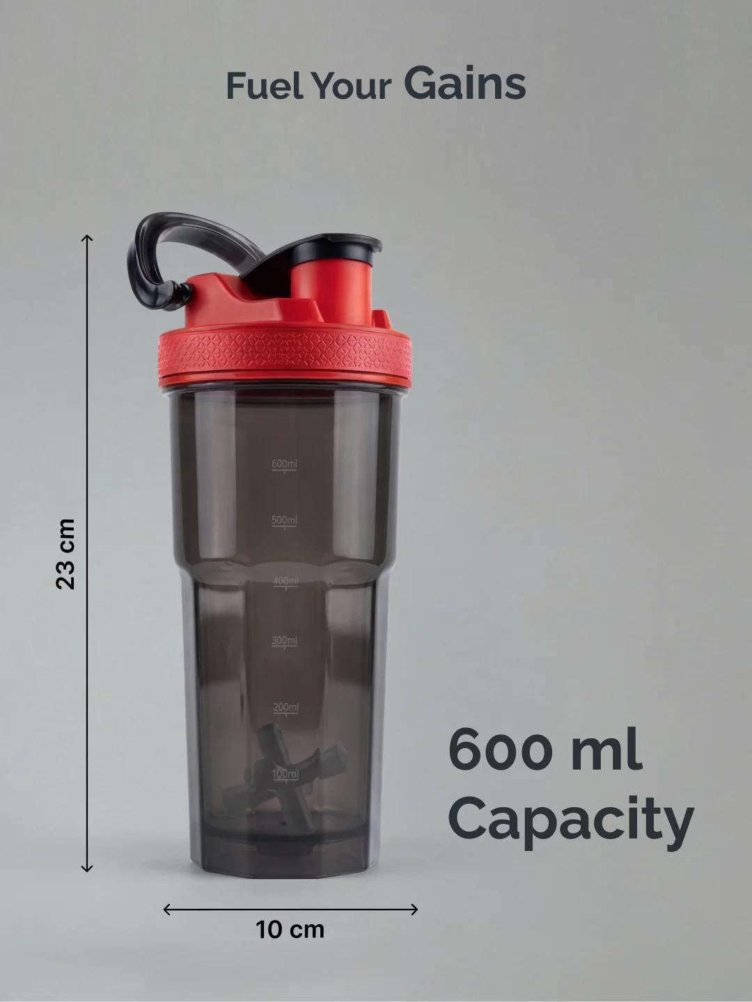 CULT FrostBlend Pro Shaker Bottle 600 ml, Premium Leak-Proof Multipurpose Shaker for Workout & Daily Use Black - Image 6