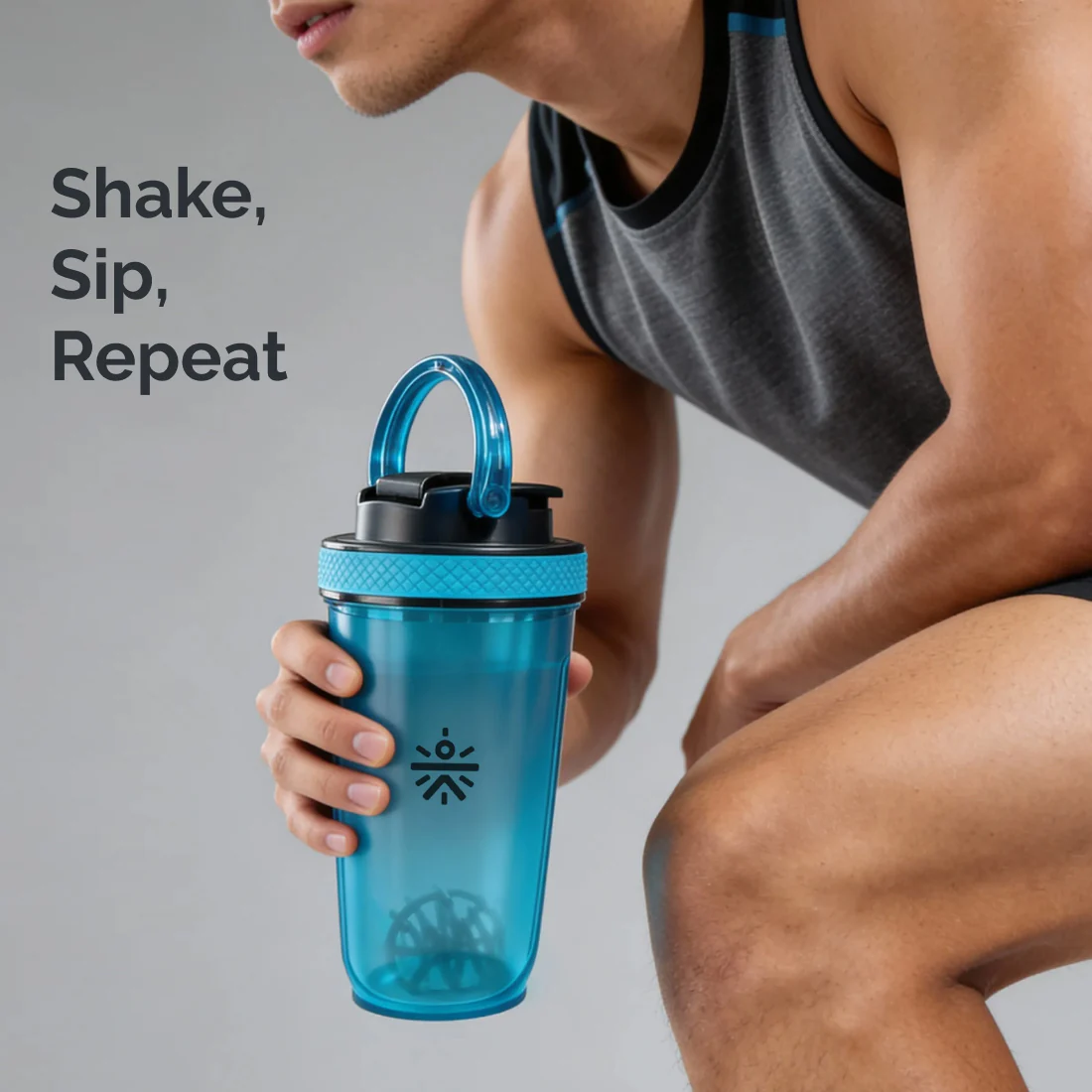 CULT FrostBlend Shaker Bottle 500 ml, BPA-Free Leak-Proof Multipurpose Shaker for Protein & Gym Blue - Image 2