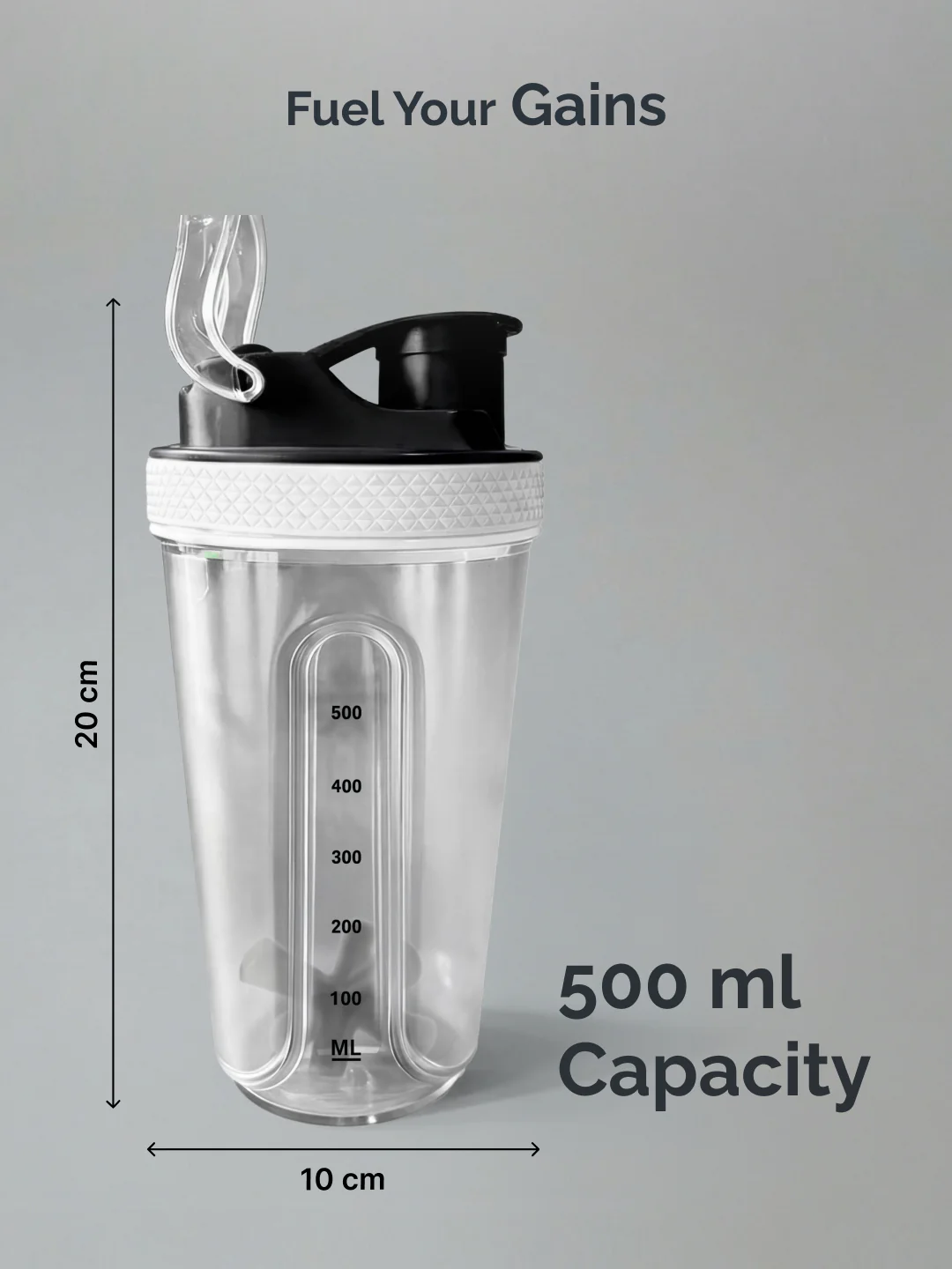 CULT FrostBlend Shaker Bottle 500 ml, Leak-Proof Multipurpose Shaker for Protein, Gym & Fitness Frosted White - Image 6