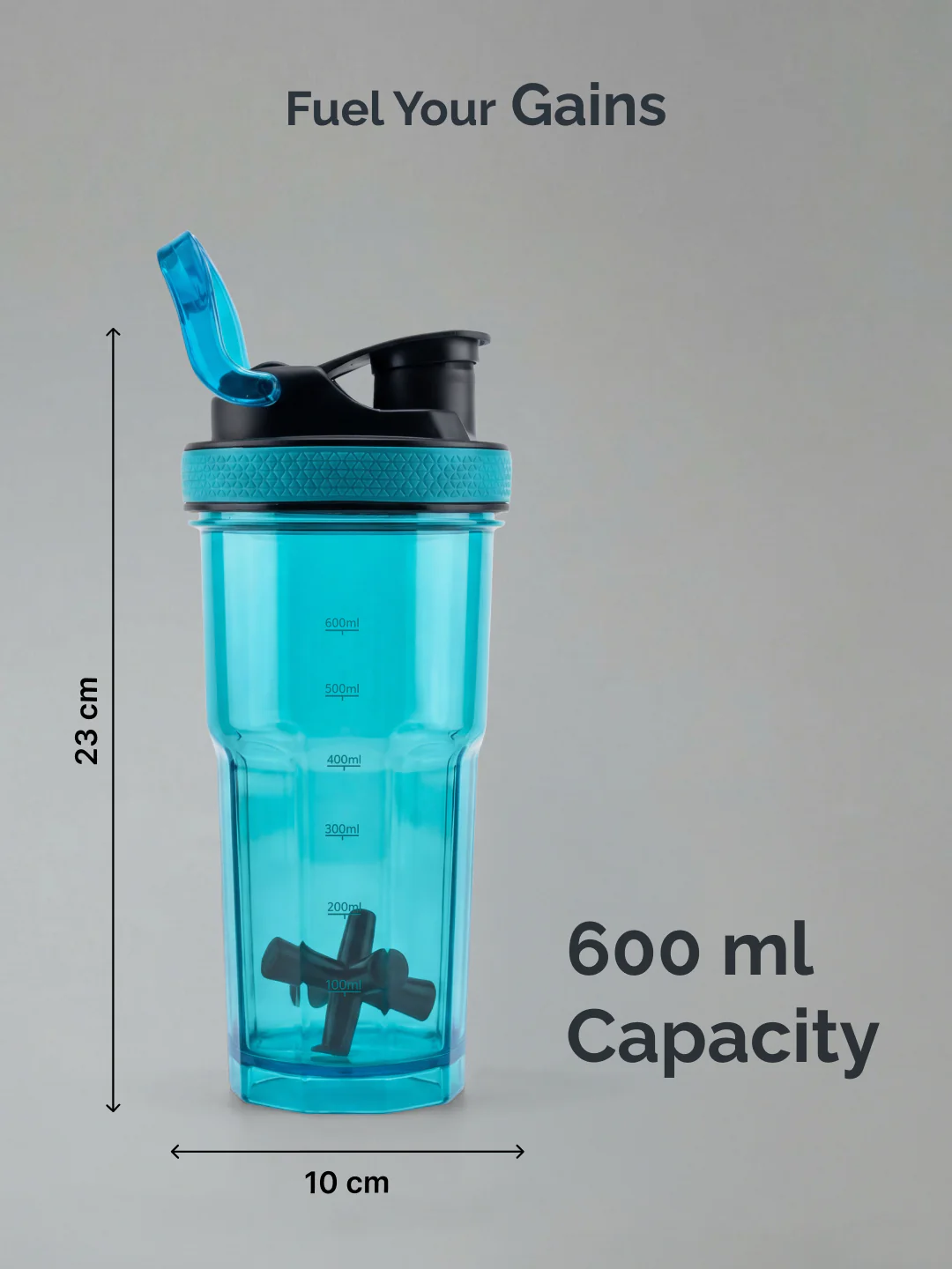 CULT FrostBlend Shaker Bottle, Premium Leak-Proof Multipurpose Shaker for Workout & Daily Use (Blue 600ml) - Image 6