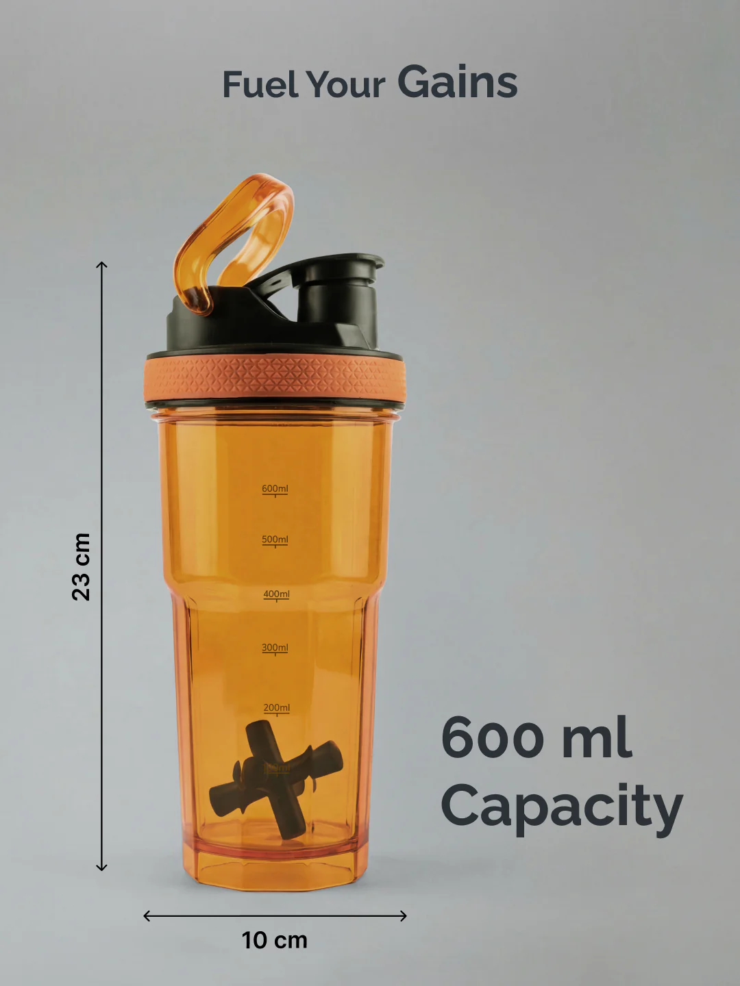 CULT FrostBlend Shaker Bottle, Premium Leak-Proof Multipurpose Shaker for Workout & Daily Use (Orange 600ml) - Image 6
