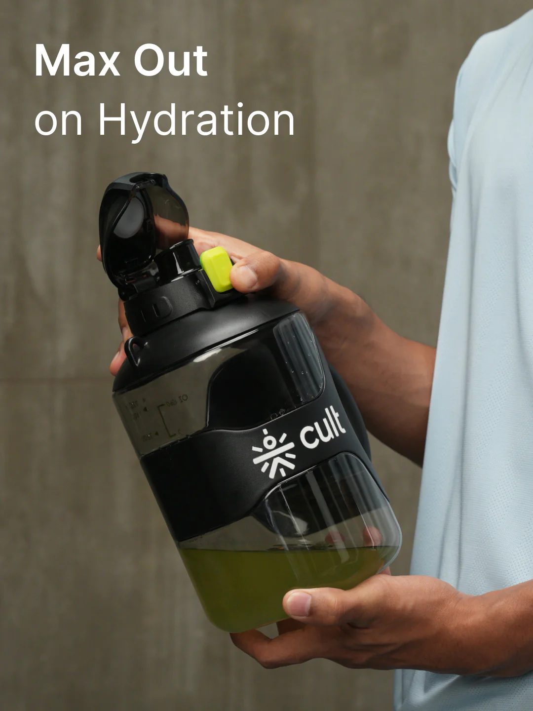 cult Gallon Bottle 2.2L Unisex Black - Image 2