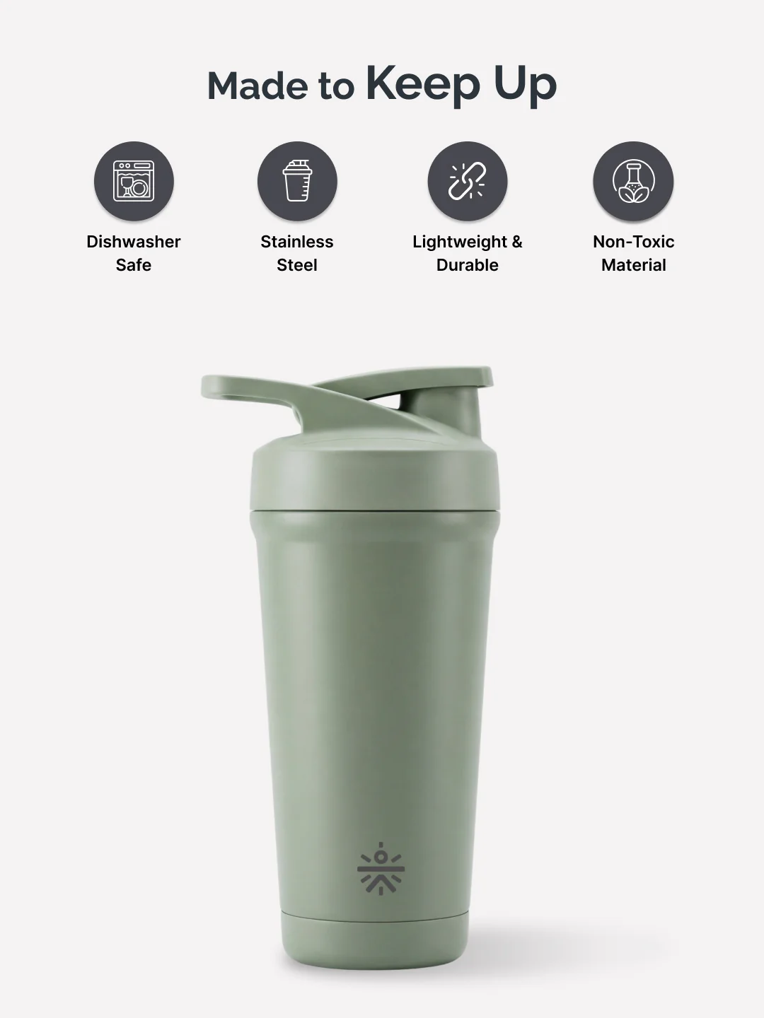Cult Green Steel Shaker Bottle 700 ml with Bottom Opener – Leakproof & Built for Performance - Image 3