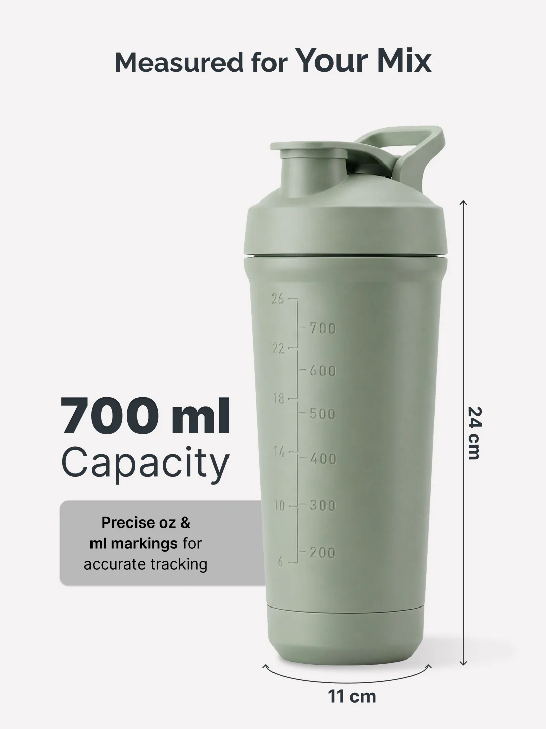 Cult Green Steel Shaker Bottle 700 ml with Bottom Opener – Leakproof & Built for Performance - Image 6