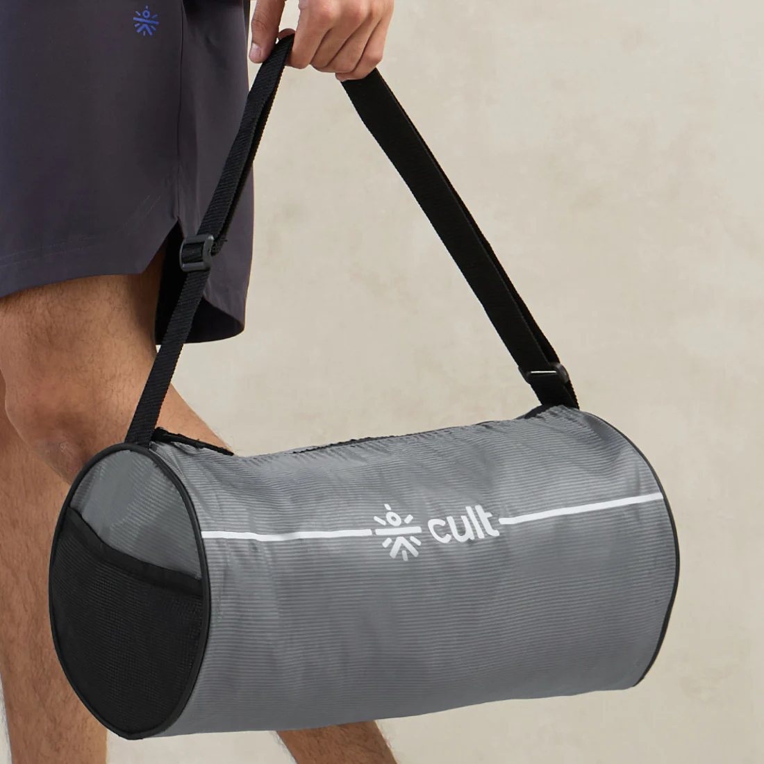 Cult Gym Bag 12L Grey with Black Shaker Bottle 550ml Black - Image 2