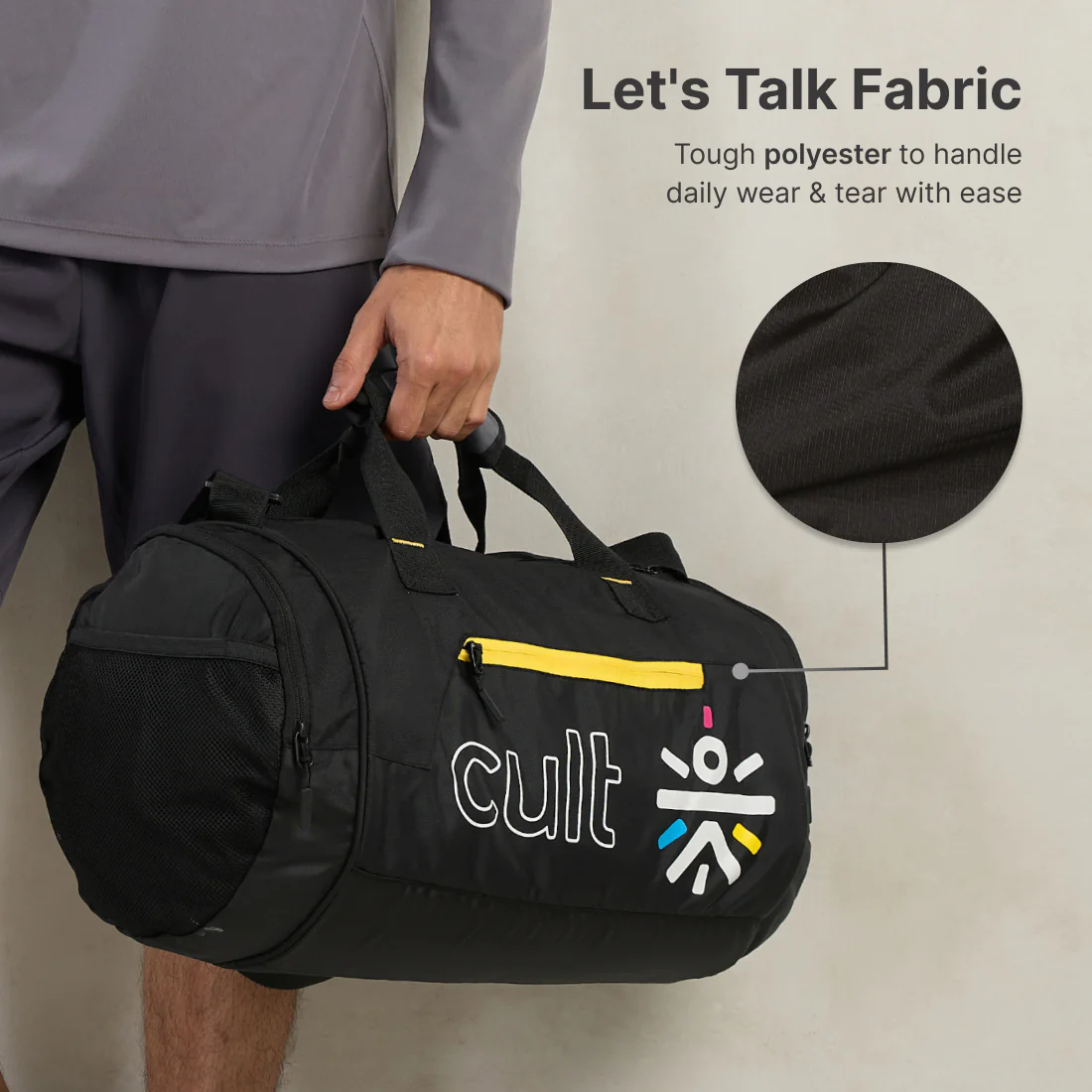 Cult Gym Bag 35Lwith Shaker Bottle 550ml Black - Image 6