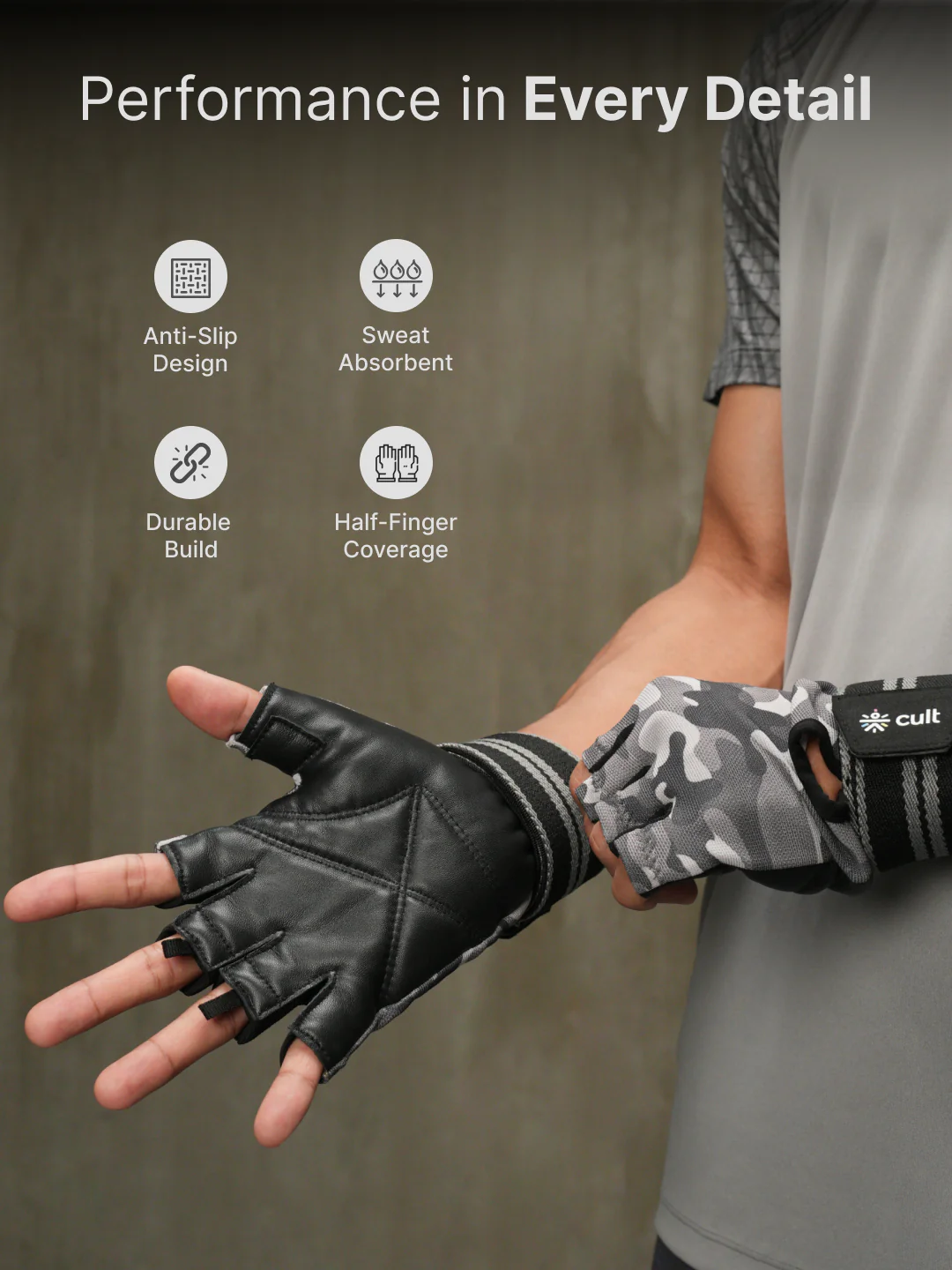 CULT Gym Gloves - Camo - Image 3