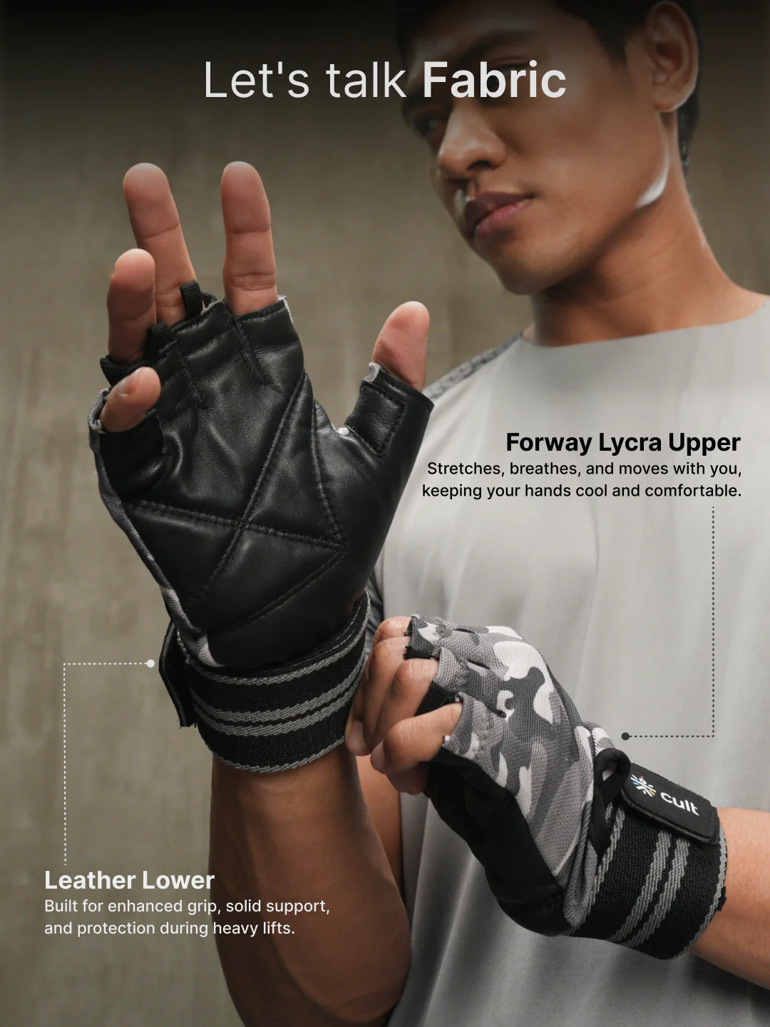 CULT Gym Gloves - Camo - Image 4