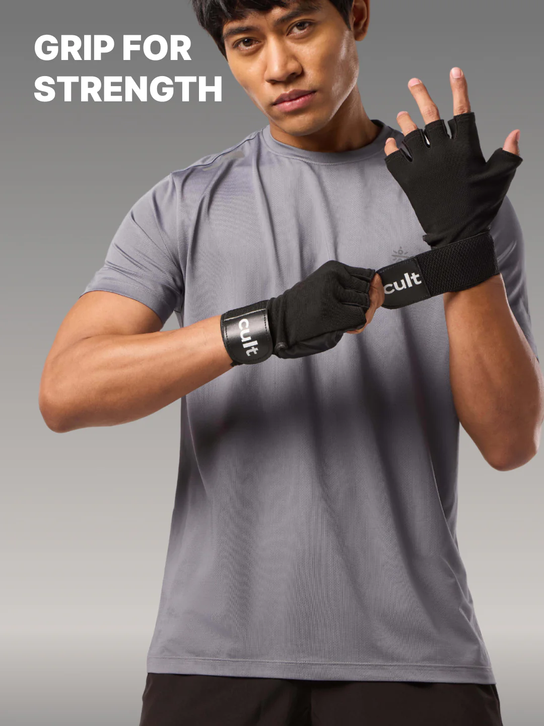 cult Gym Gloves for Men & Women With Wrist Support Accessories for Weightlifting, Training, Exercise, Cycling Gloves Fitness Gloves Black - Image 2