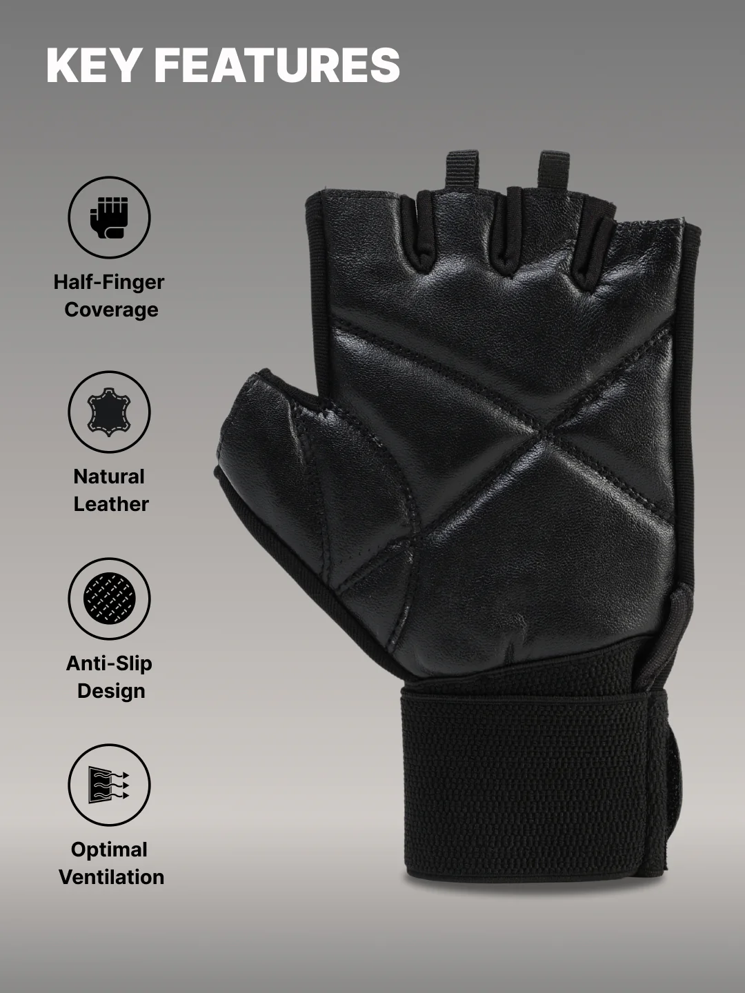 cult Gym Gloves for Men & Women With Wrist Support Accessories for Weightlifting, Training, Exercise, Cycling Gloves Fitness Gloves Black - Image 4