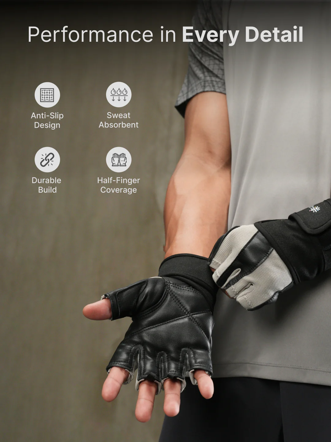 CULT Gym Gloves Premium - Beige - Image 3