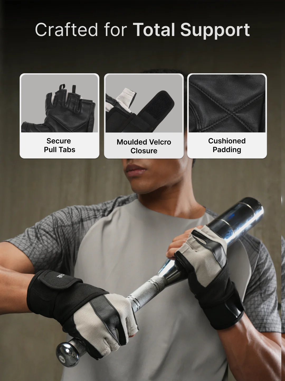 CULT Gym Gloves Premium - Beige - Image 5