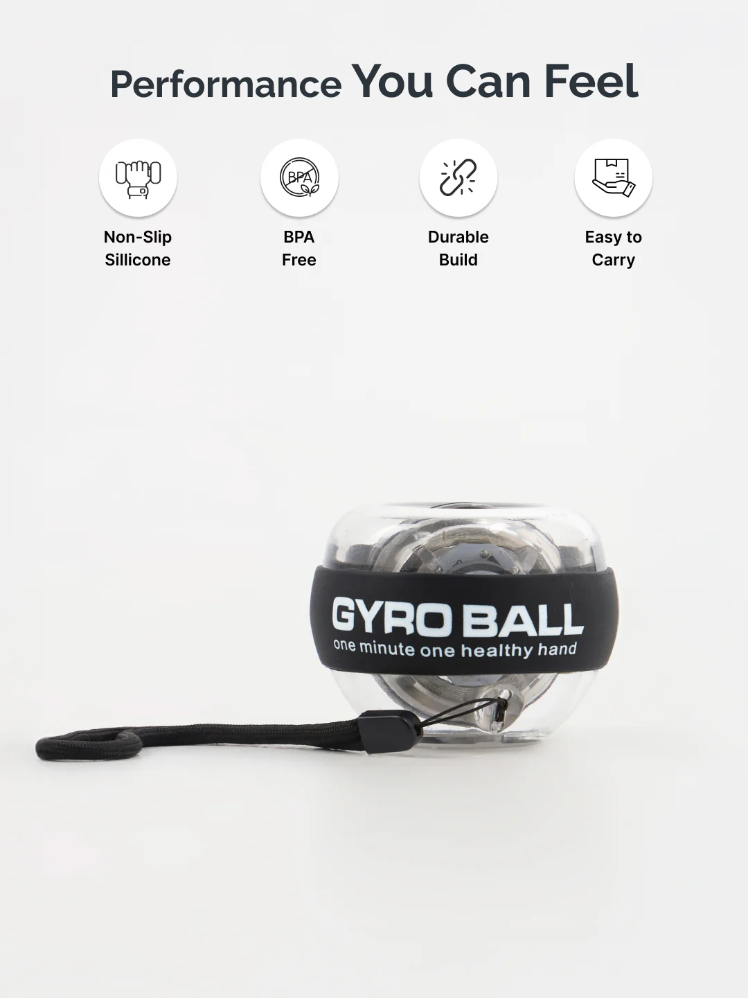cult Gyro Ball Wrist & Forearm Strengthener Variable Resistance Grip Trainer (Up to 60 kg) with Carry Case - Image 3
