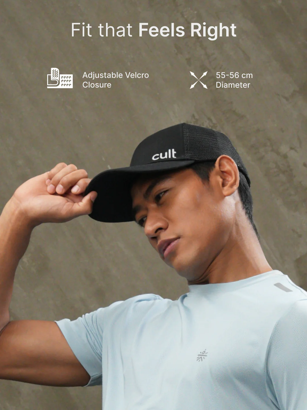 cult Half Mesh Cap Black- Unisex Adjustable Cap for Men & Women - Image 6