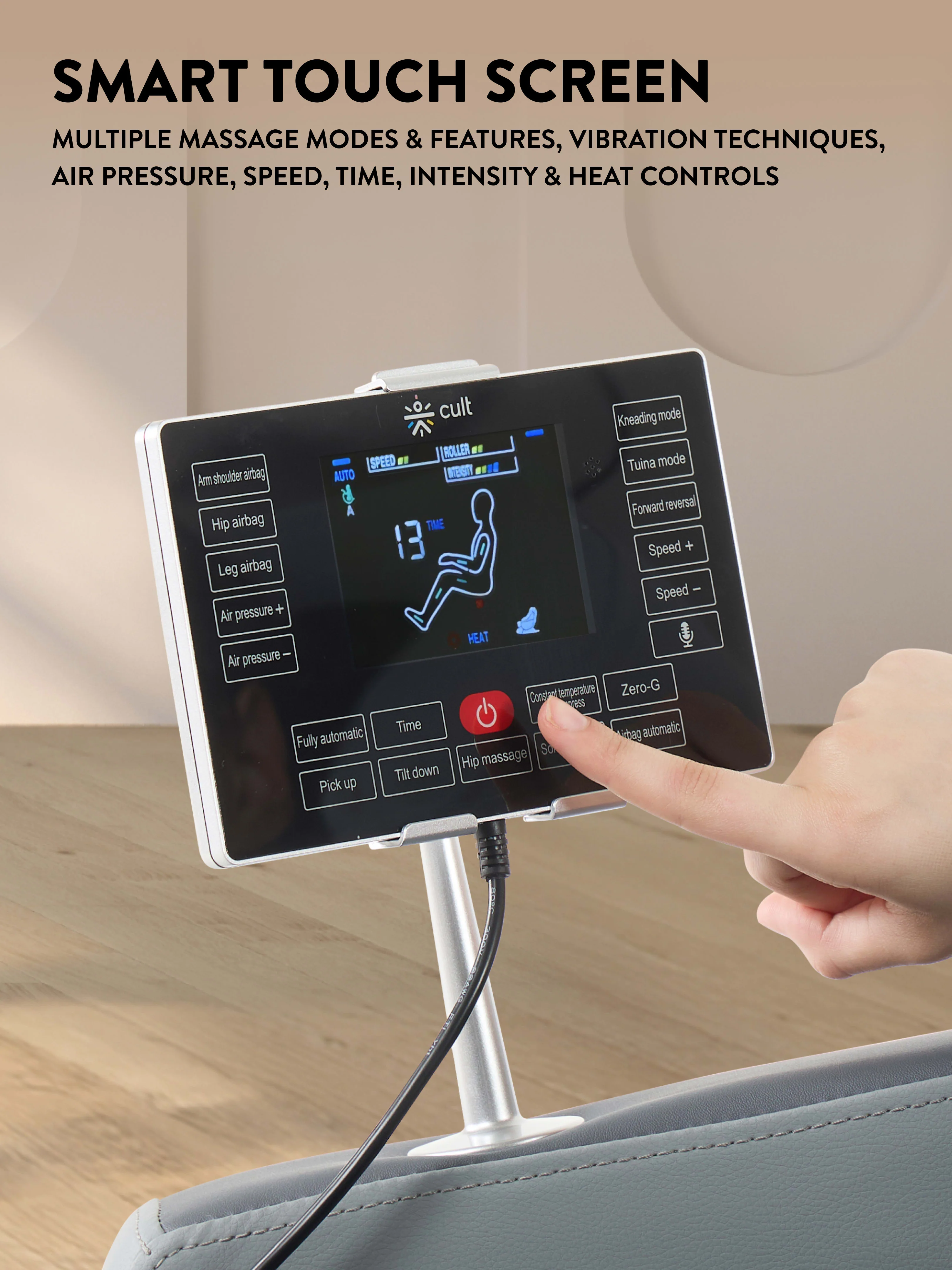 Cult Harmony Massage Chair with Fixed Point Massage Technique and Bluetooth AI Voice Function for Full Body Massage At Home - Image 6