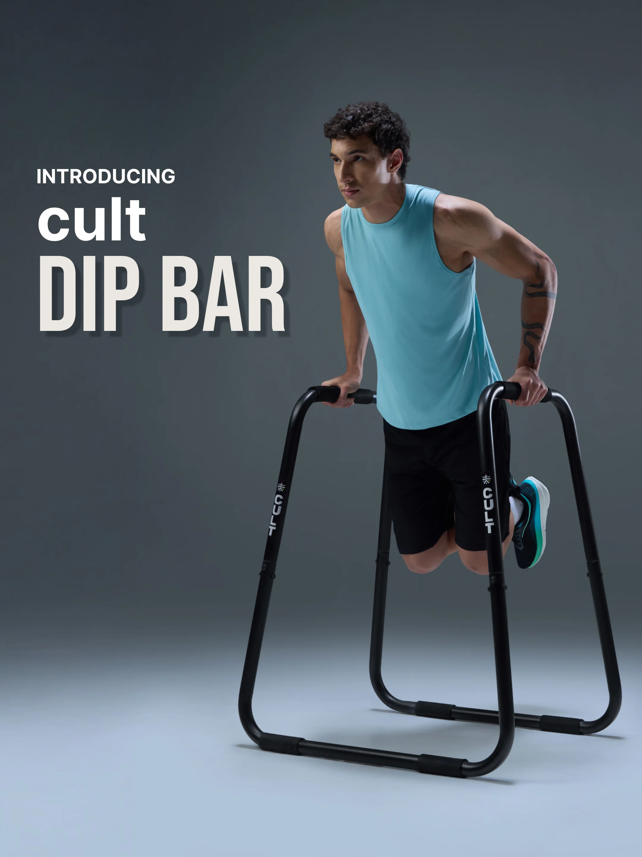 Cult Heavy-Duty Dip Bar for Strength Training | 150 kg Weight Capacity | Non-Slip handle Grips with Stable Leveling | Perfect for home Gym (with 6 months extended warranty) - Image 2