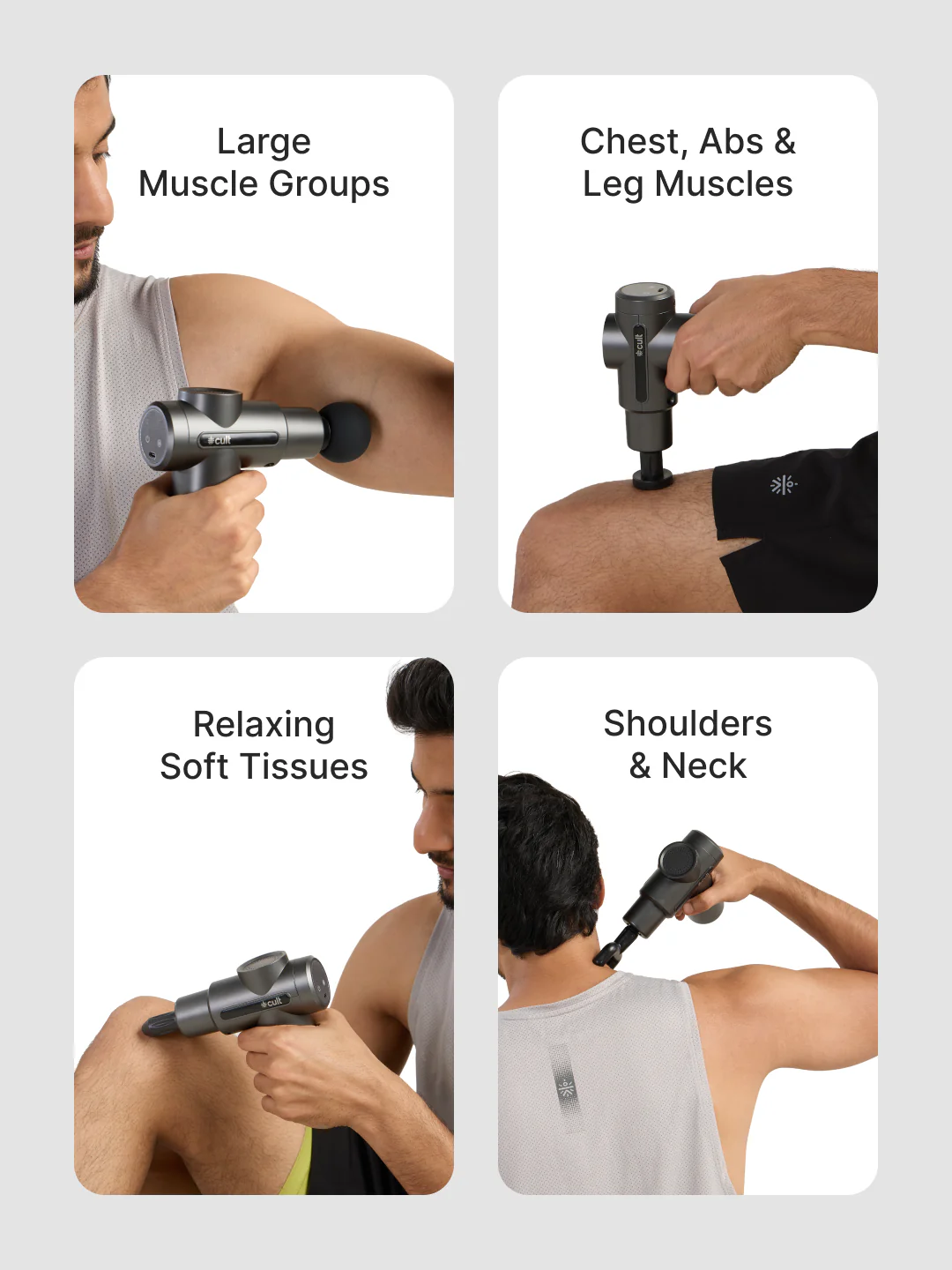 Cult Impact Edge Deep tissue massage gun, Dual Hot and Cold therapy head, 3000mAh battery, 6-speed intensity, Silicone round head, Full body gun massager machine - Image 4