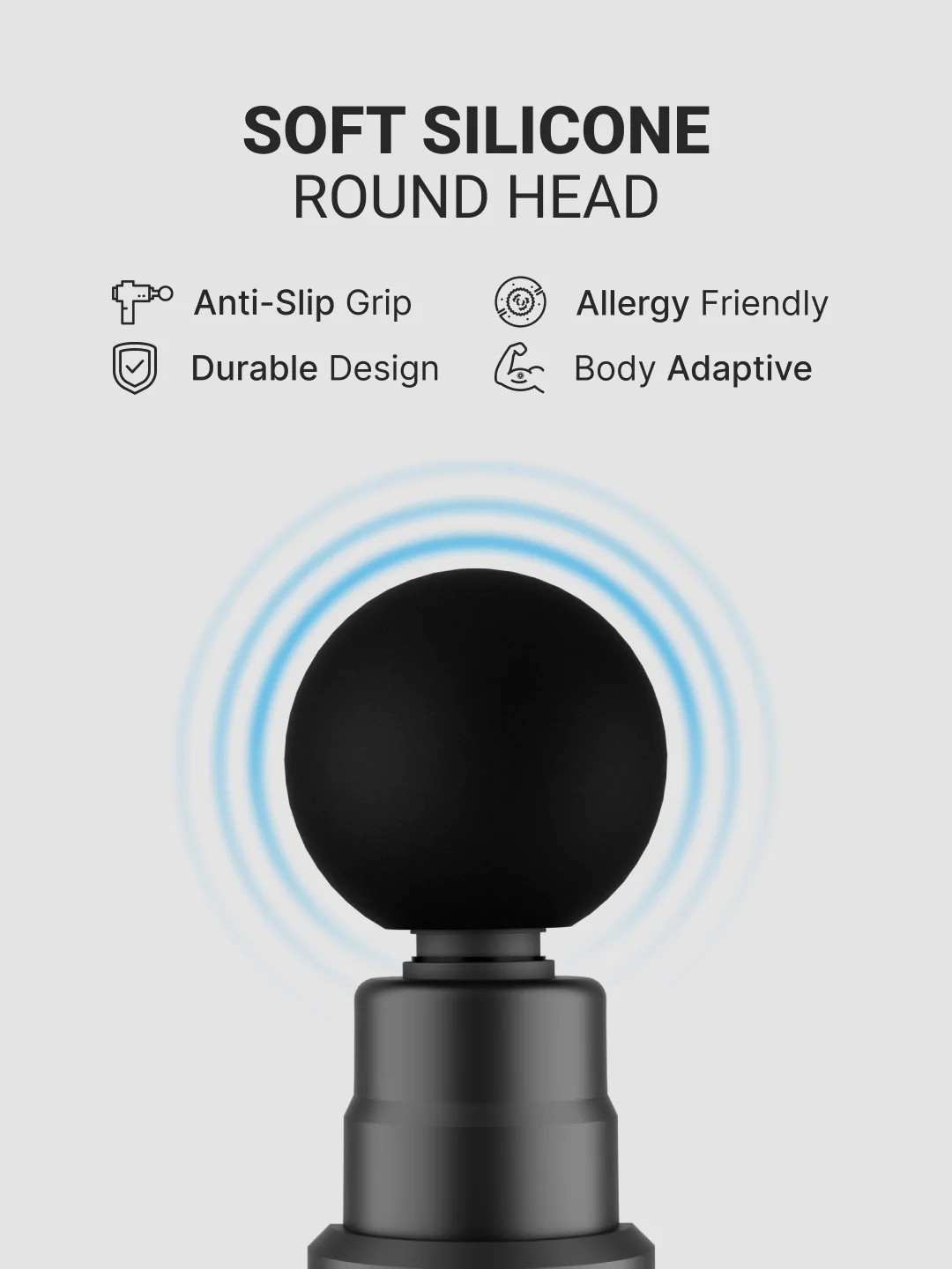 Cult Impact, Full Body Professional Gun Massager, 3000 mAh battery, QuietMotion Tech, Deep Tissue Percussions, 4 Interchangeable heads, 6 Speed levels, Silicone head. - Image 5