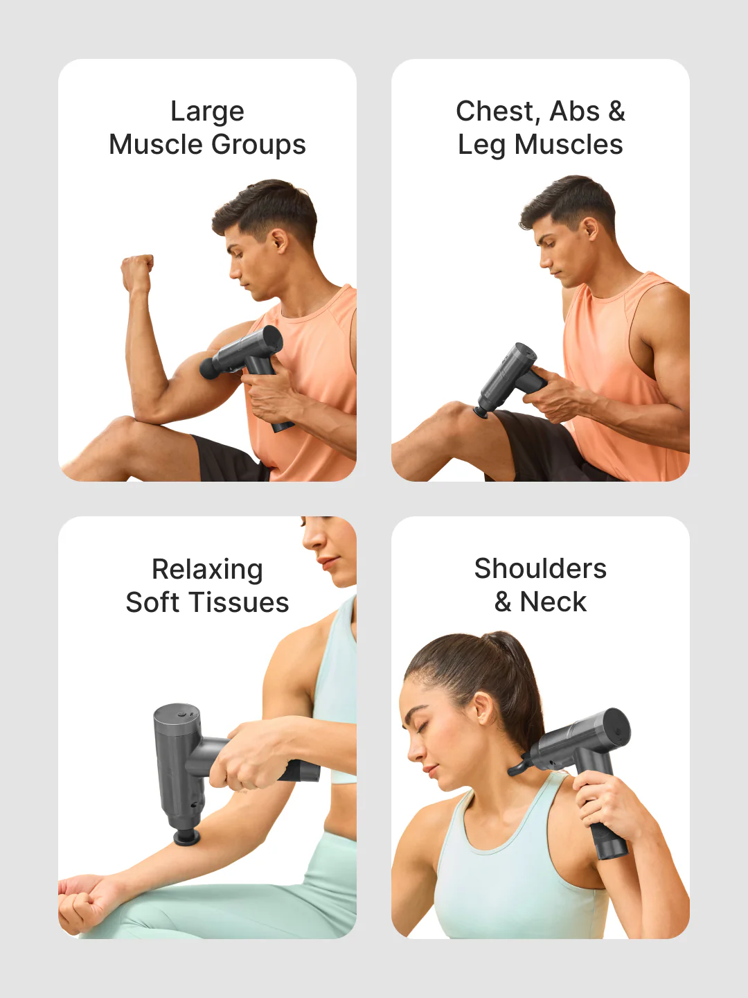 Cult Impact Pro, Full Body Professional Gun Massager, 4500 mAh battery, Deep Tissue Percussions, 4 Interchangeable heads, 6 Speed levels, Silicone head. - Image 4
