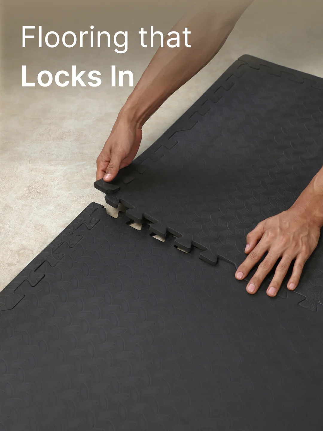 cult Interlocking Workout Mat Tiles Shock-Absorbing, Anti-Slip, Protective Gym Flooring for Home & Fitness Equipment  Cushioned, Water-Resistant, Easy to Assemble  Black - Image 2