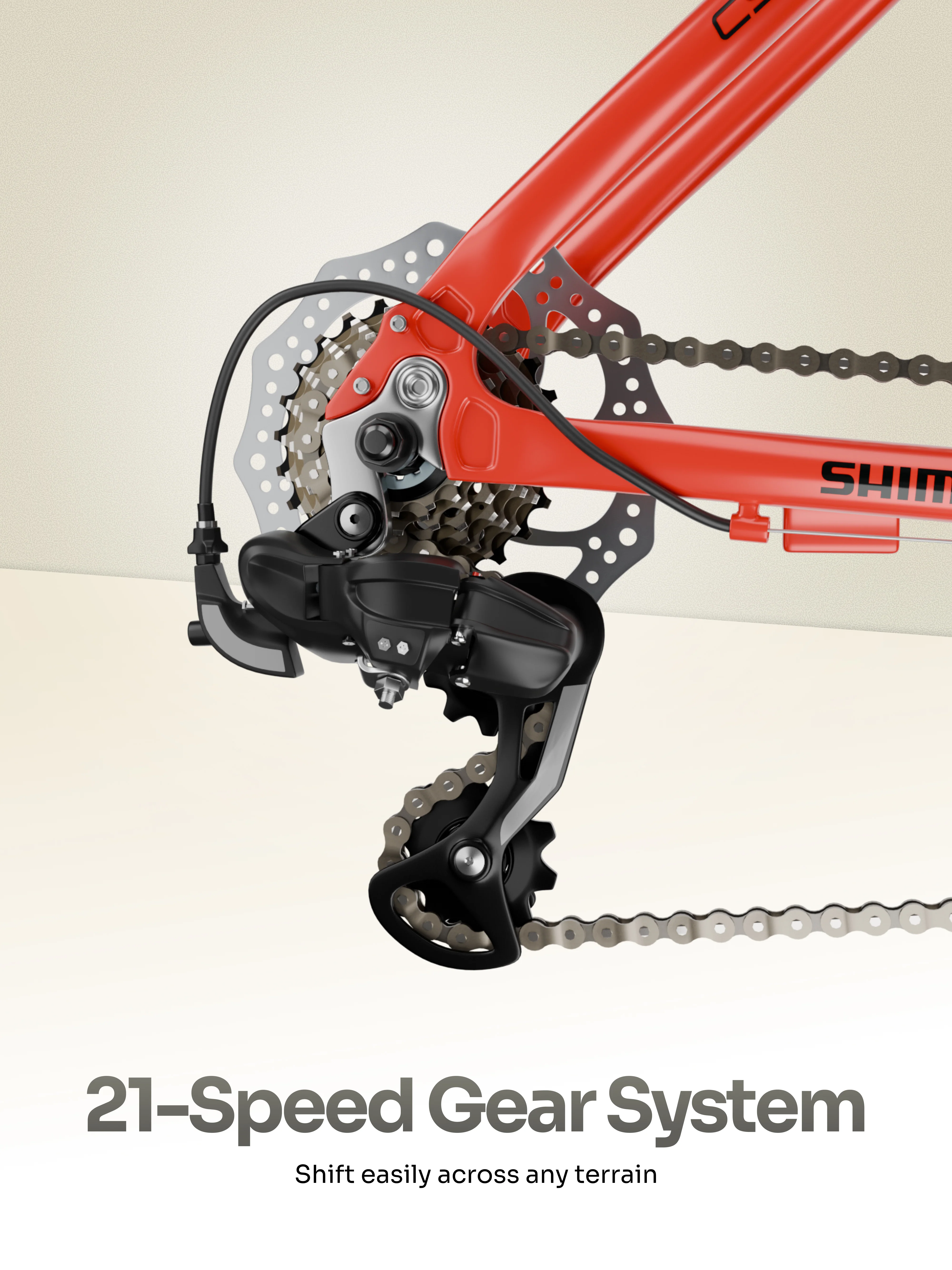 Cult Kara 29T Alloy Mountain Bike with Dual Disc Brake and Front Suspension, Red - Image 3